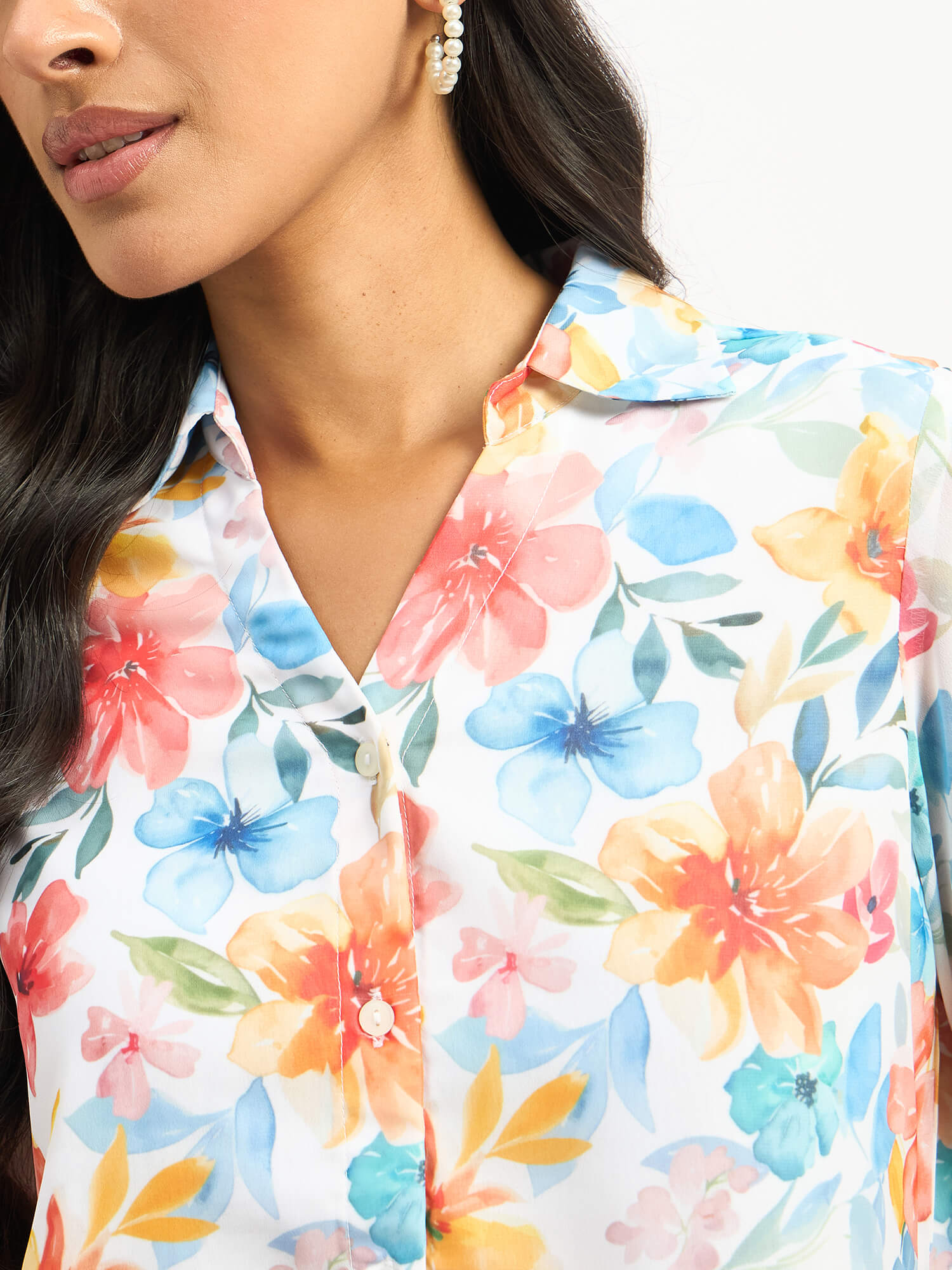 Fauna V-neck Shirt-Multicolor