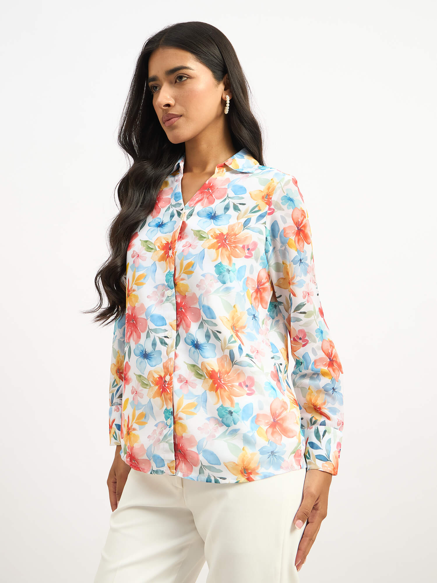 Fauna V-neck Shirt-Multicolor