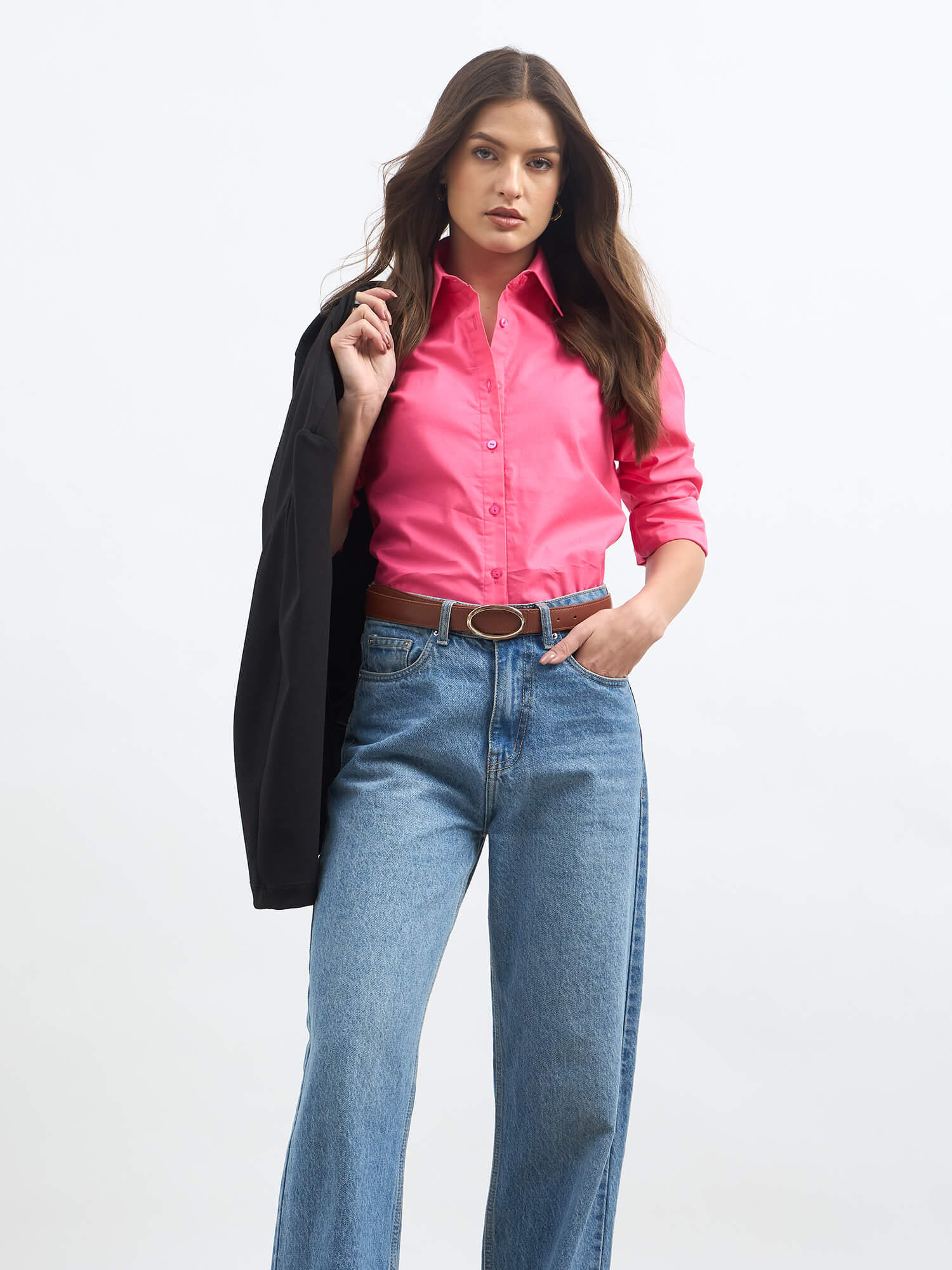 Azella Relax Fit Shirt-Pink