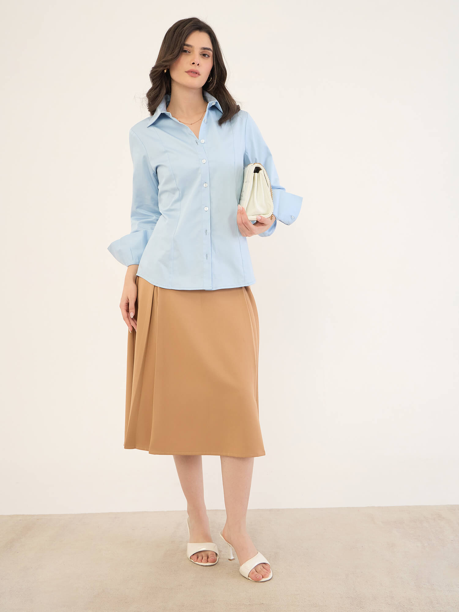 Ventari Princess Panel Shirt -Light Blue