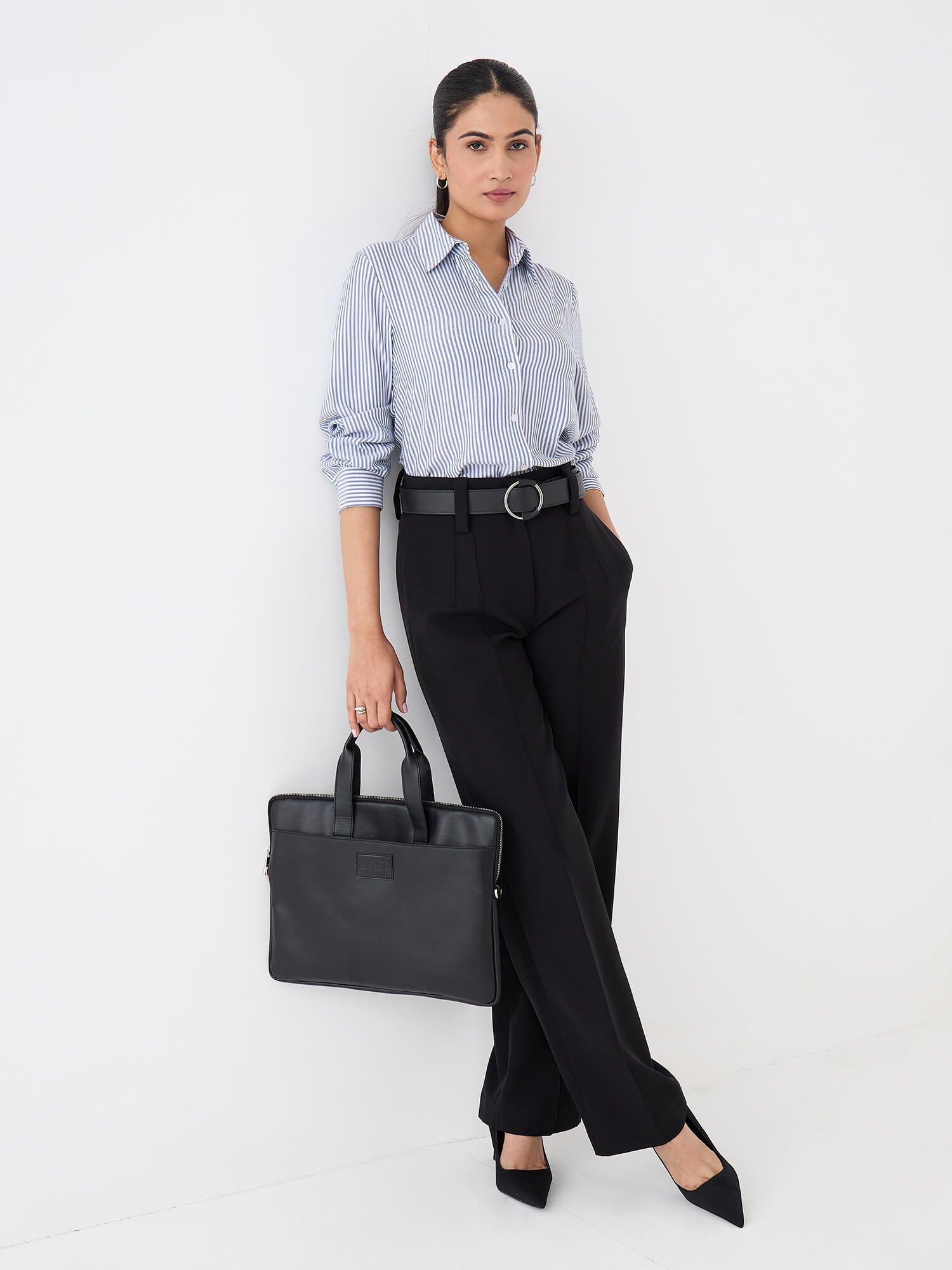 Nerina Relax Fit Shirt-Blue&White