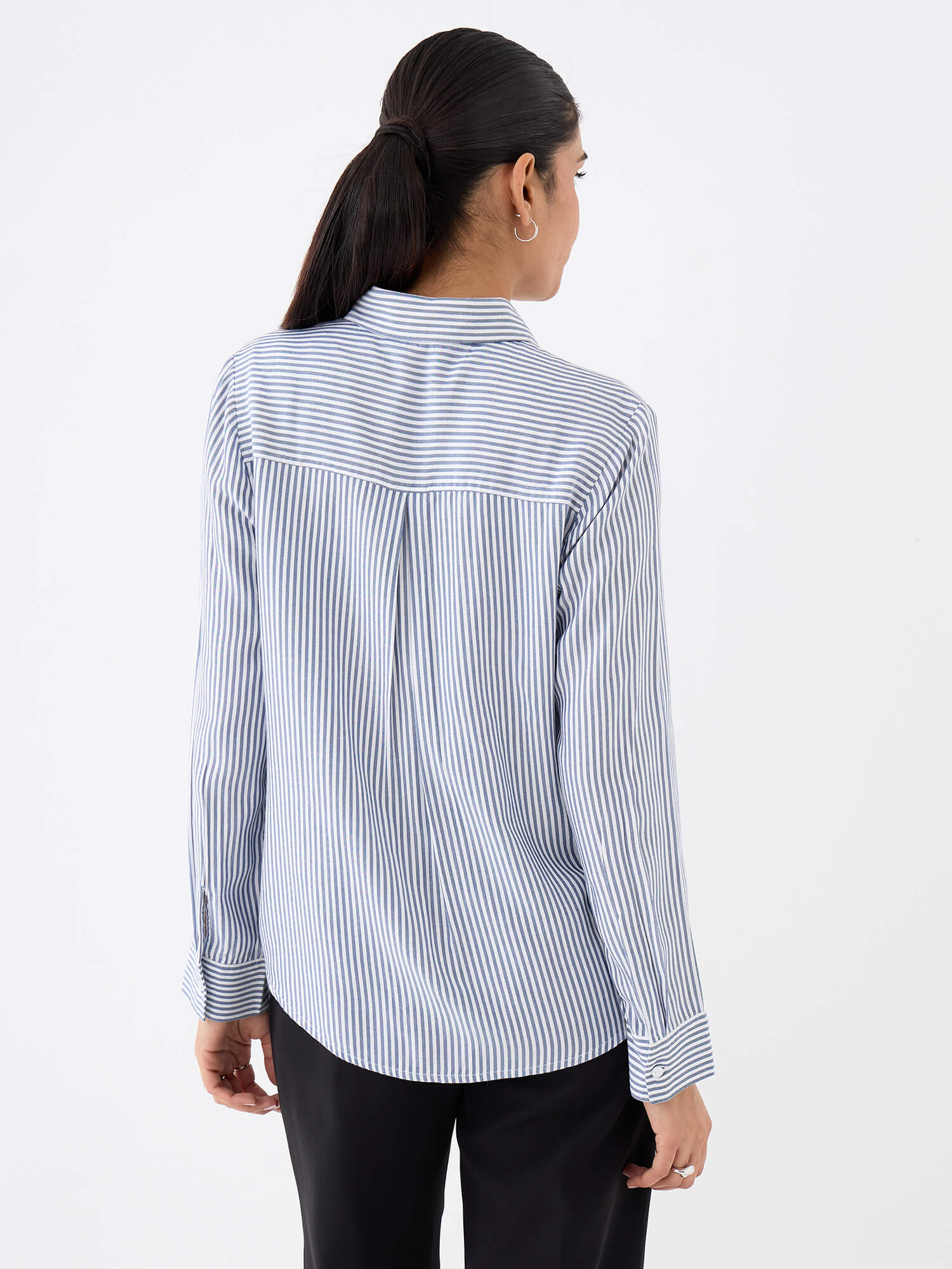 Nerina Relax Fit Shirt-Blue&White
