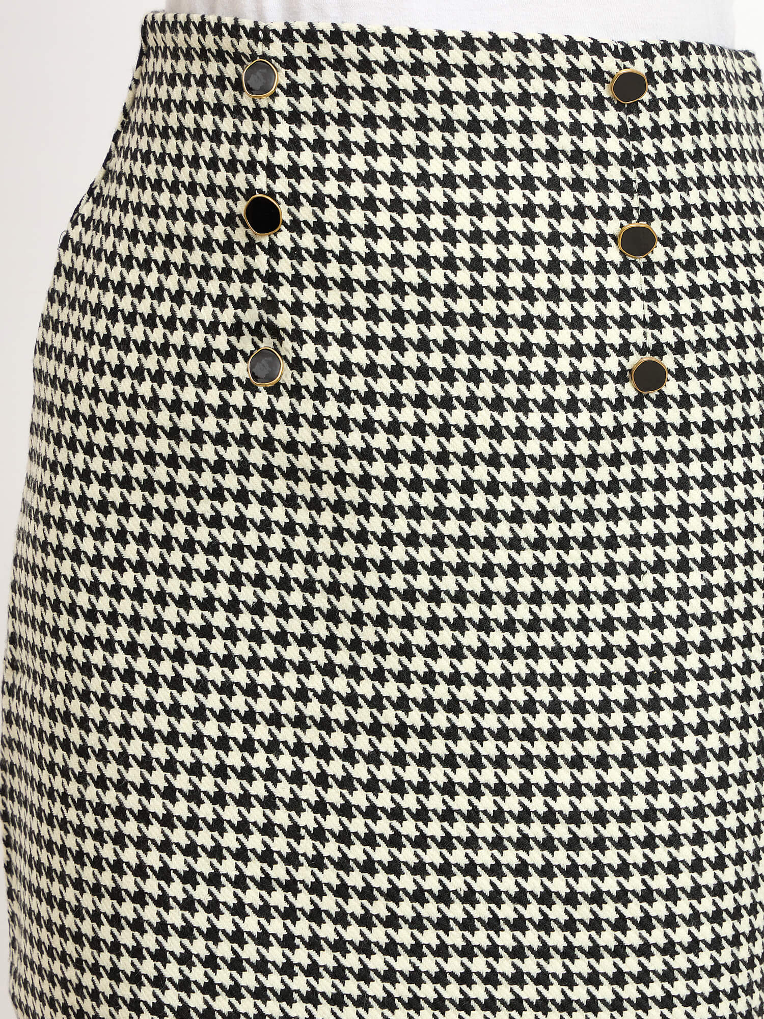 Tinsley Embellished Tweed Skirt -Black & White