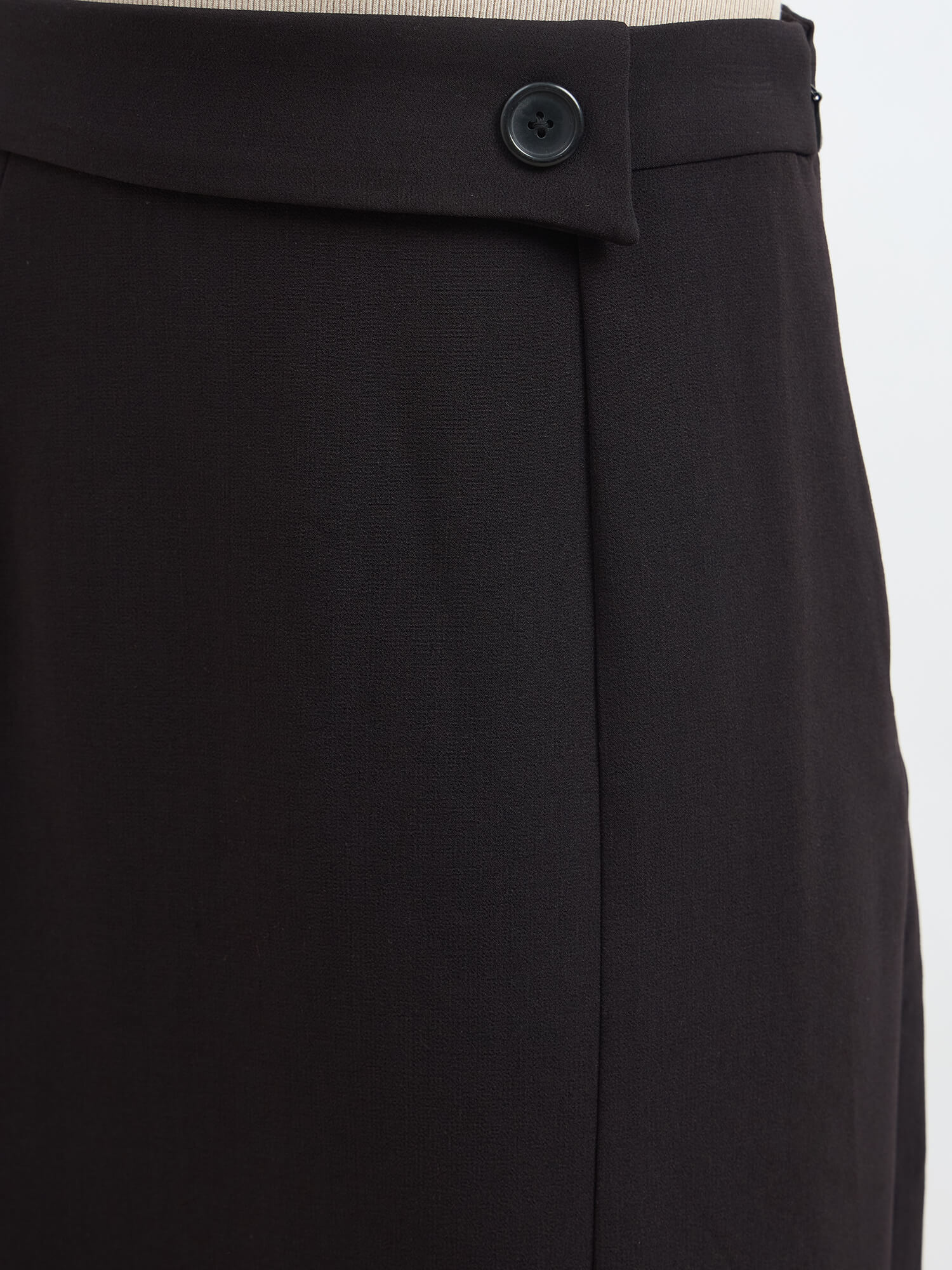 Artsy Flap Detailing Skirt - Jet Black