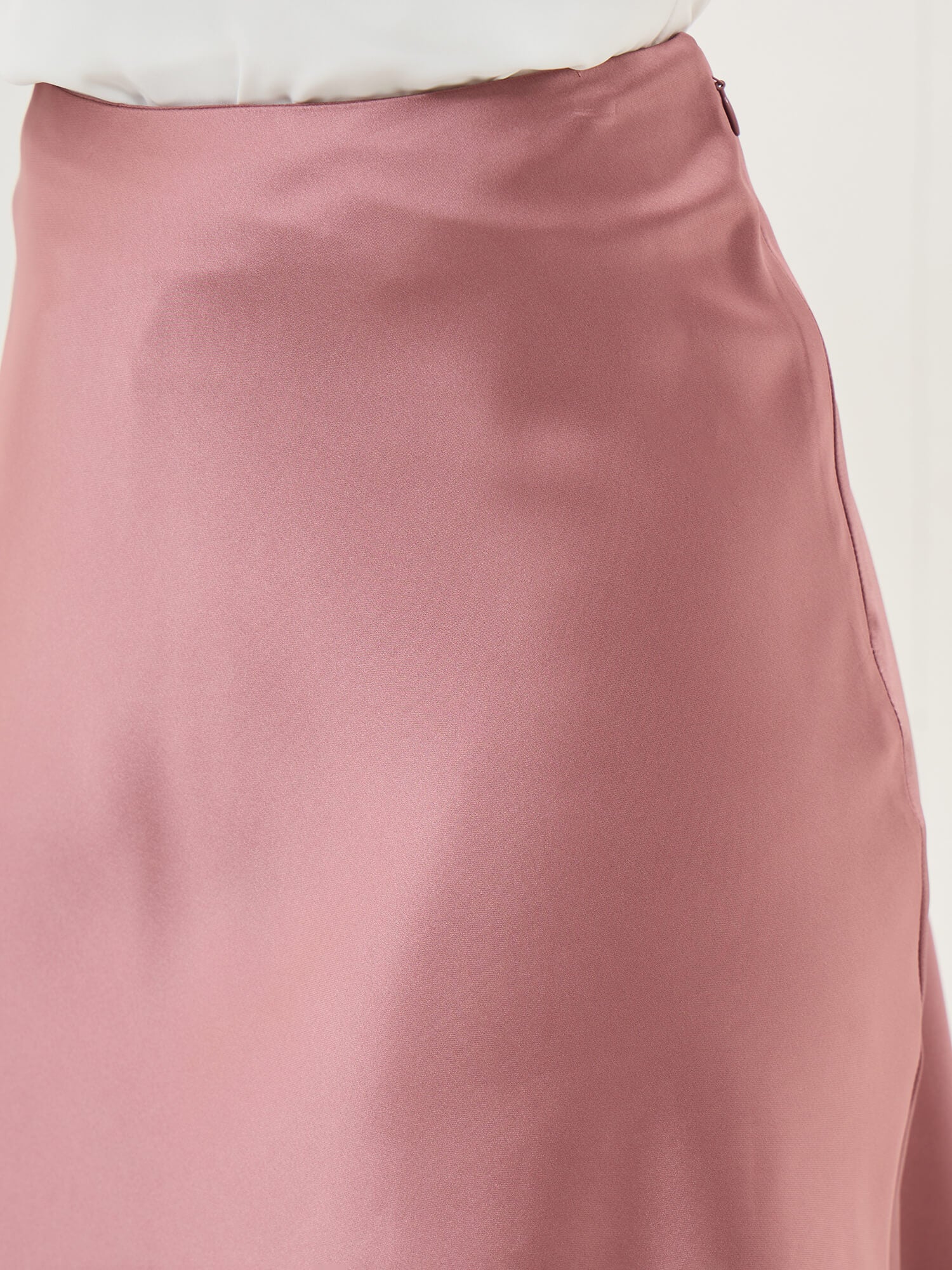 Raya Satin Skirt-Dusty Pink