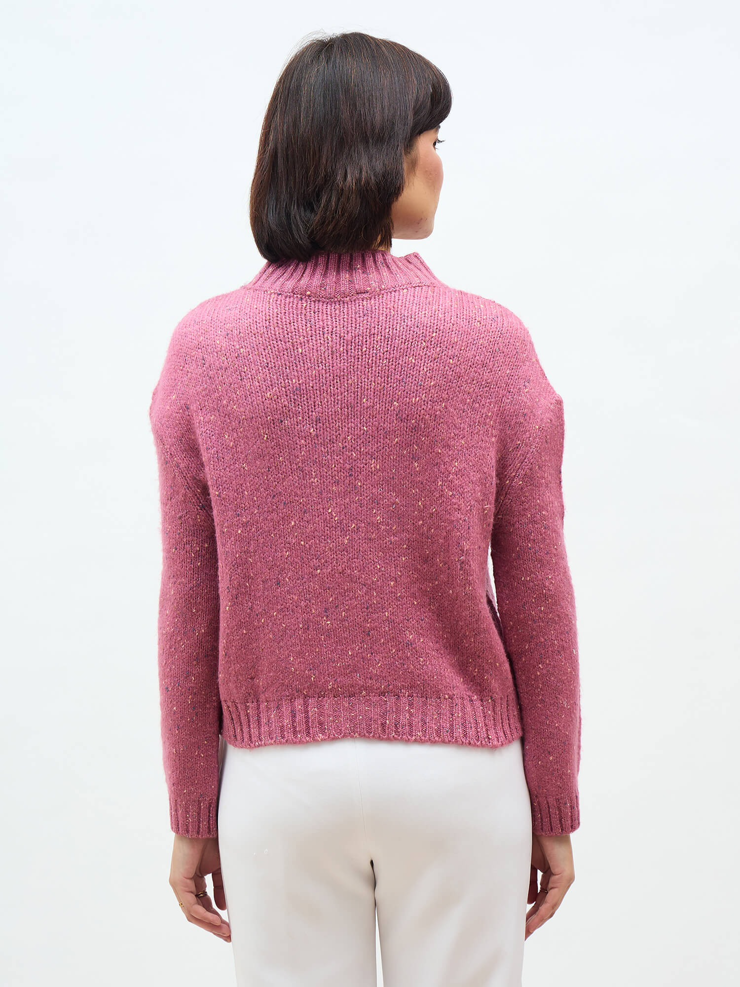 Eloise Melange Knit Sweater - Rose Pink