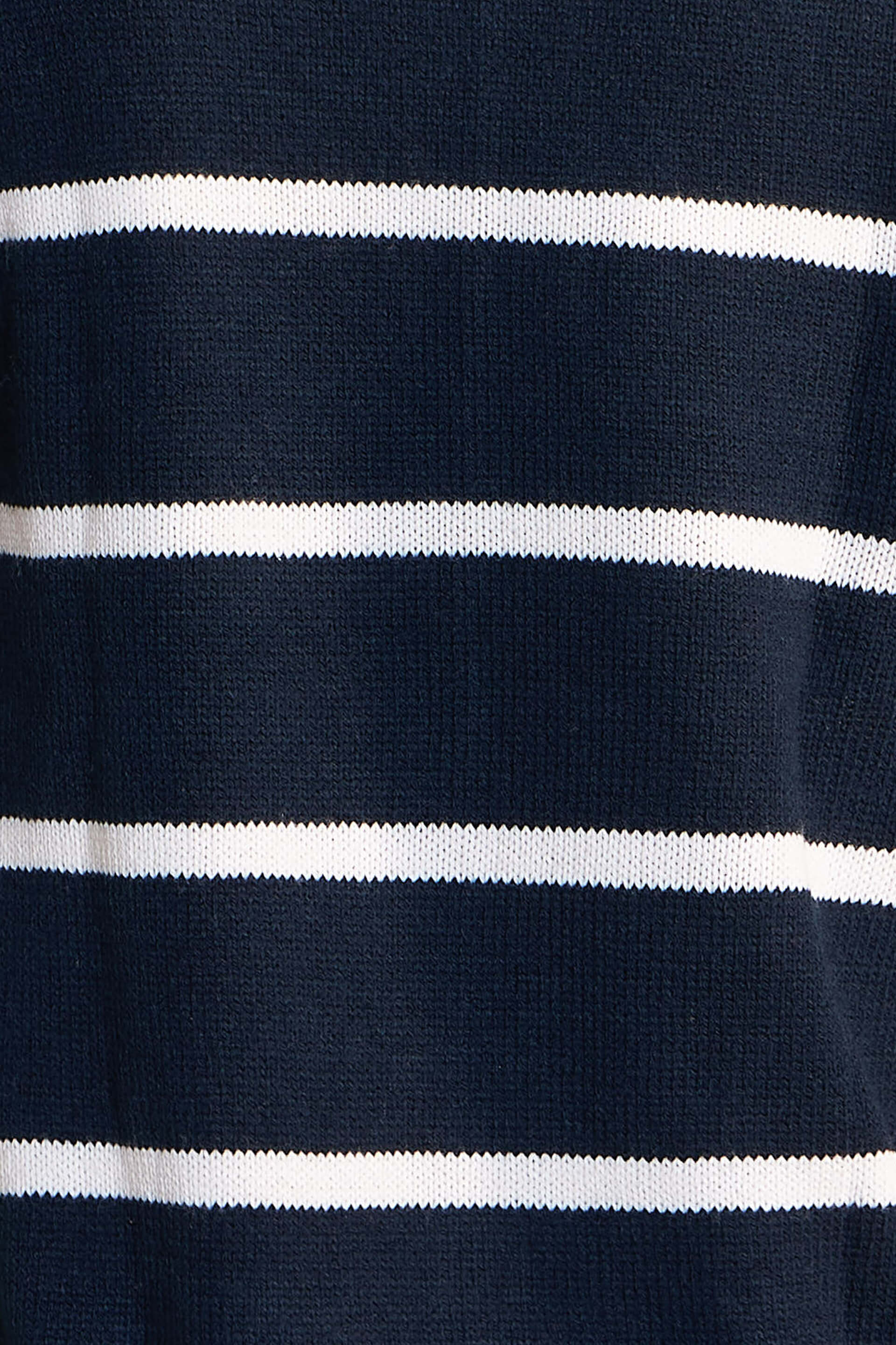 Penelope Striped Knit Sweater - Navy & White