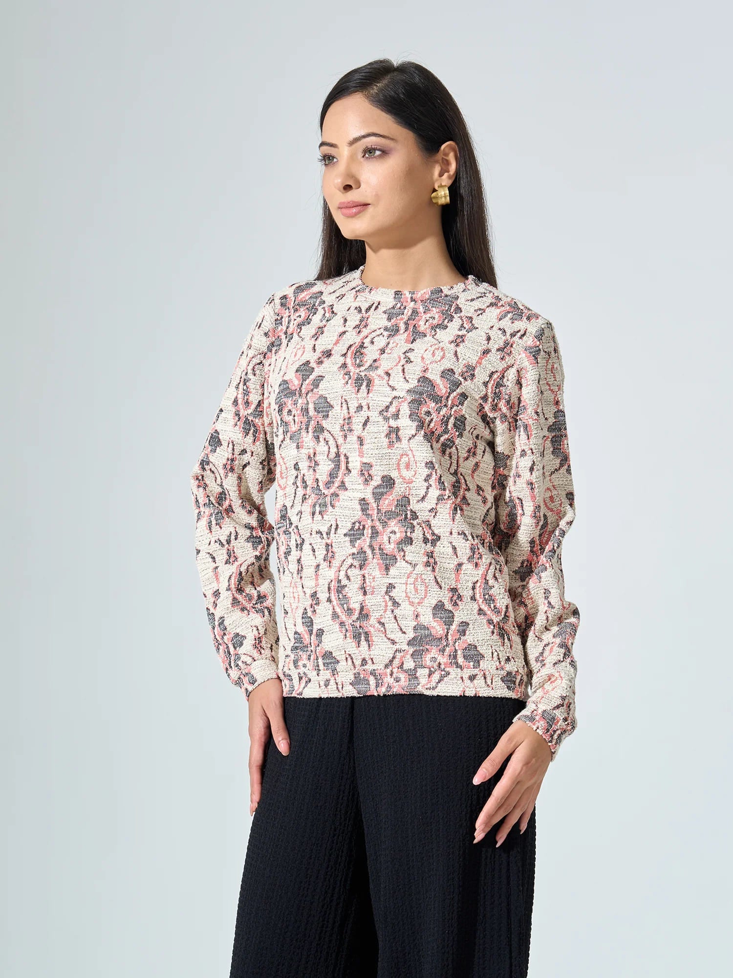 Vanessa Jacquard Floral Jumper - Multicolor