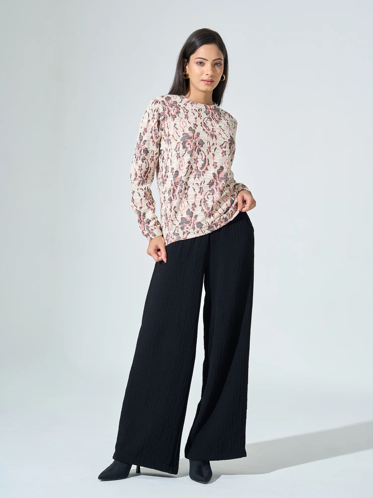 Vanessa Jacquard Floral Jumper - Multicolor