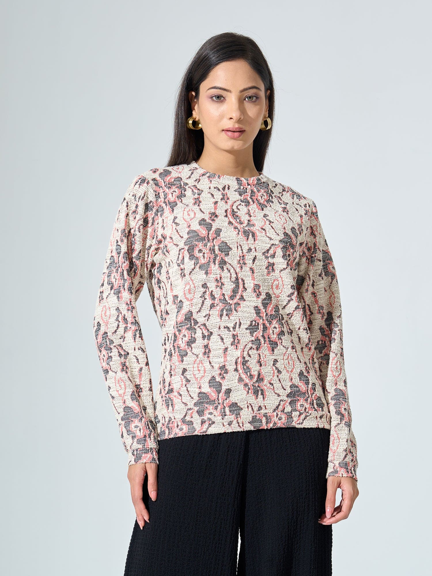 Vanessa Jacquard Floral Jumper - Multicolor