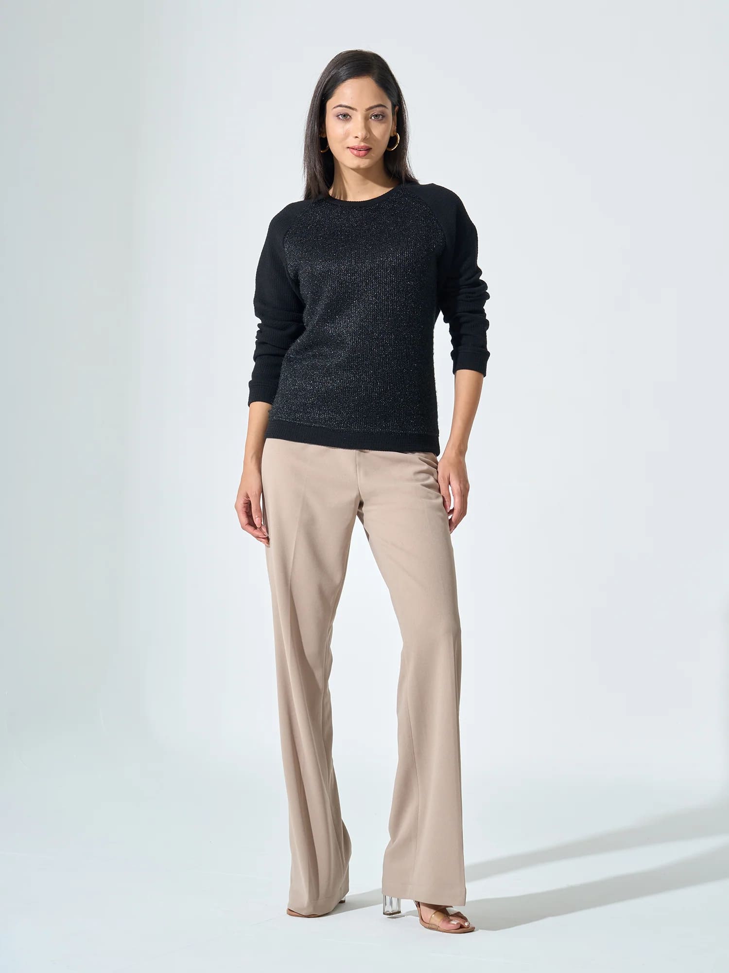 Eva Raglan Sleeves Jumper - Black