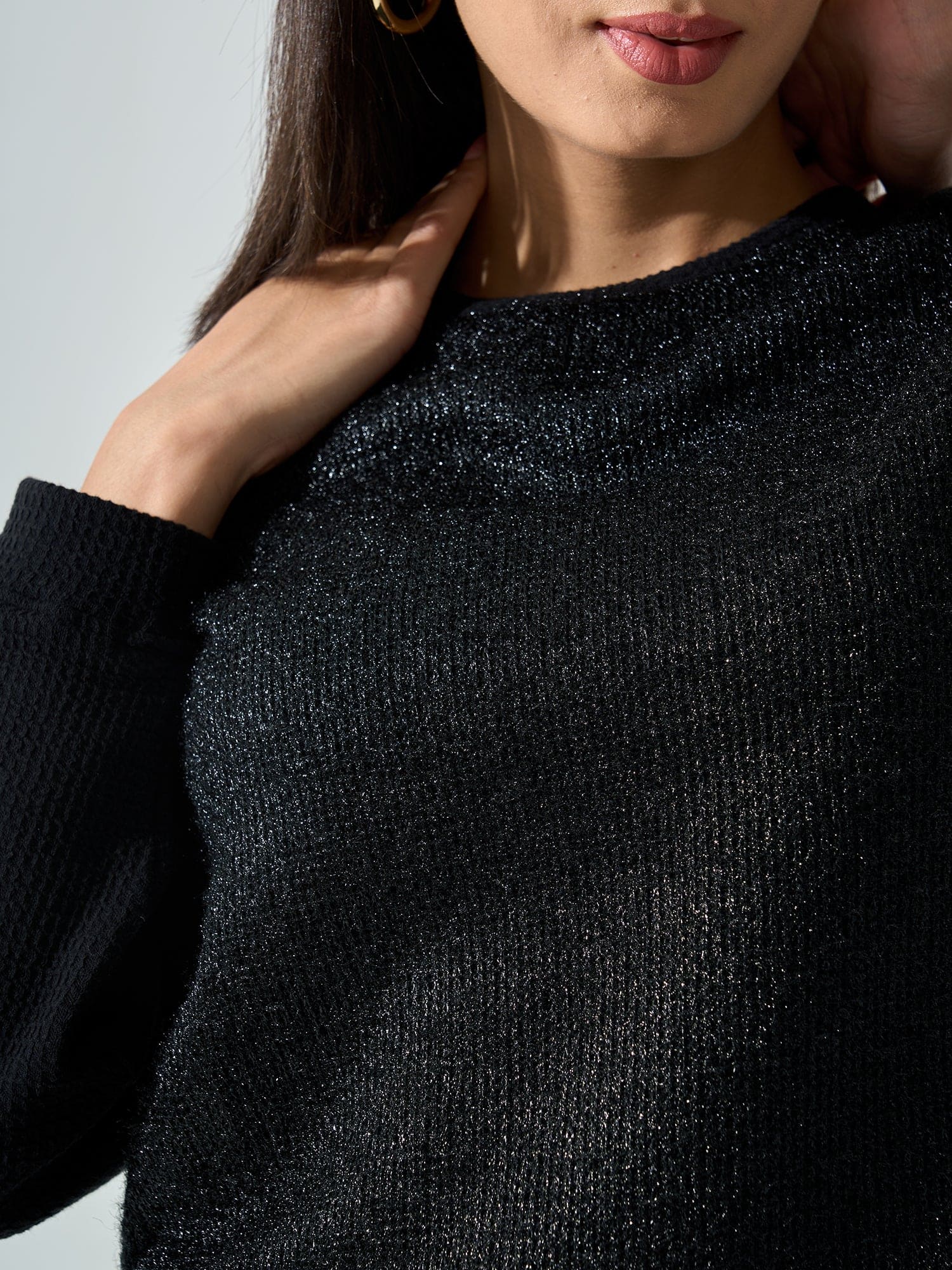Eva Raglan Sleeves Jumper - Black