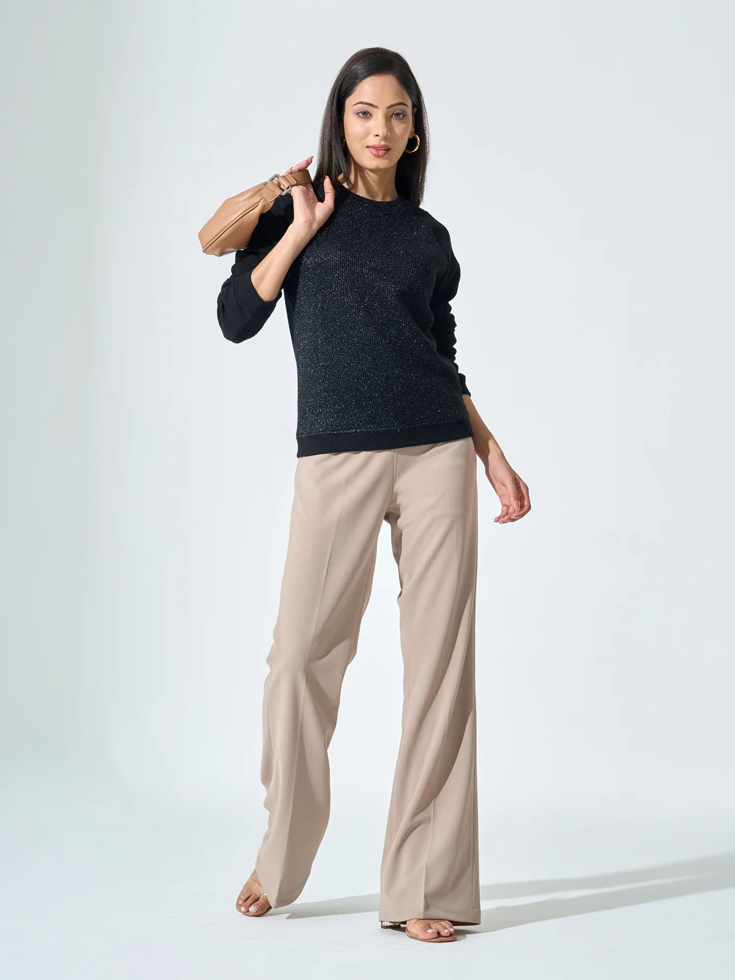 Eva Raglan Sleeves Jumper - Black