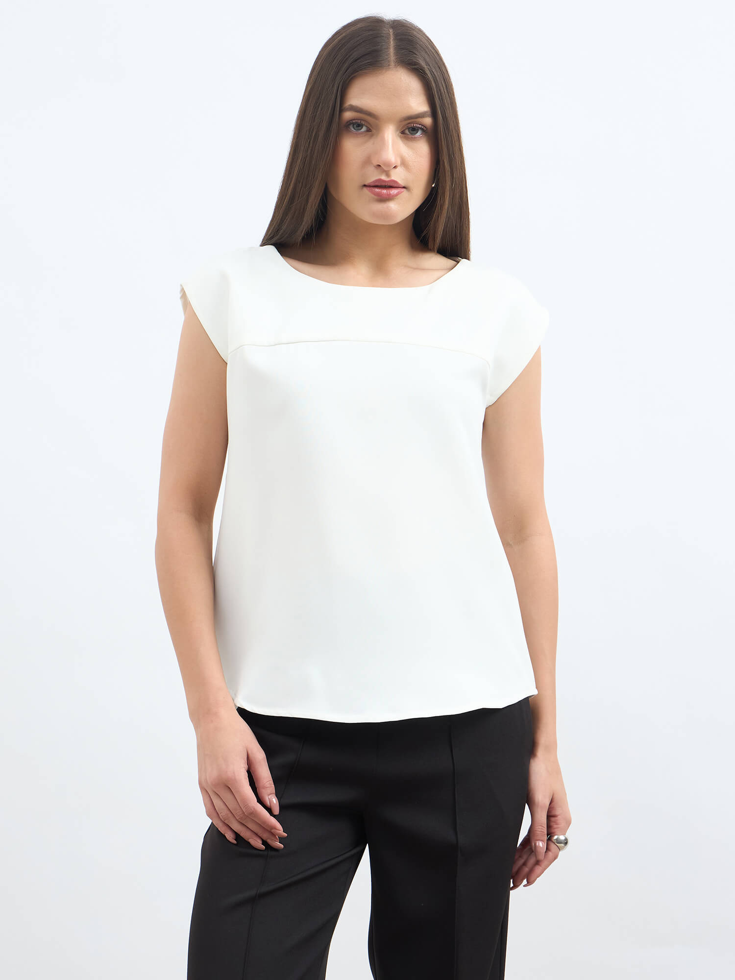 Creative-White Drop shoulder top - White