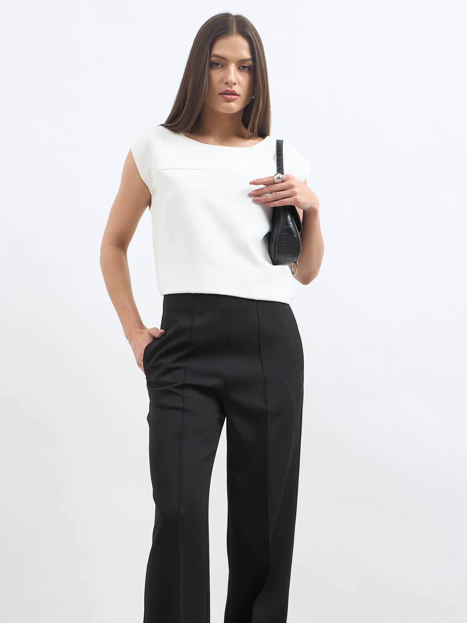 Creative-White Drop shoulder top - White