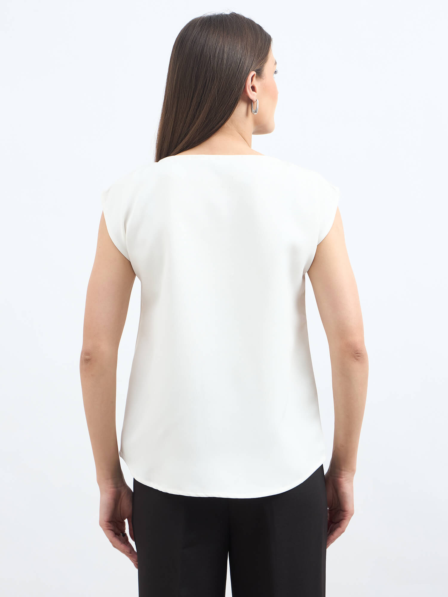 Creative-White Drop shoulder top - White