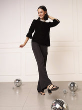 Jennifer Boat Neck Top-Black