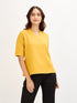 Genteel-Mustard V-Neck Top - Mustard