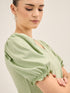 Peppy Tee-Mint Gathered Sleeves T-Shirt - Mint