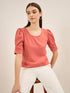 Peach Schnapps Puffed Sleeves Top - Dark Peach