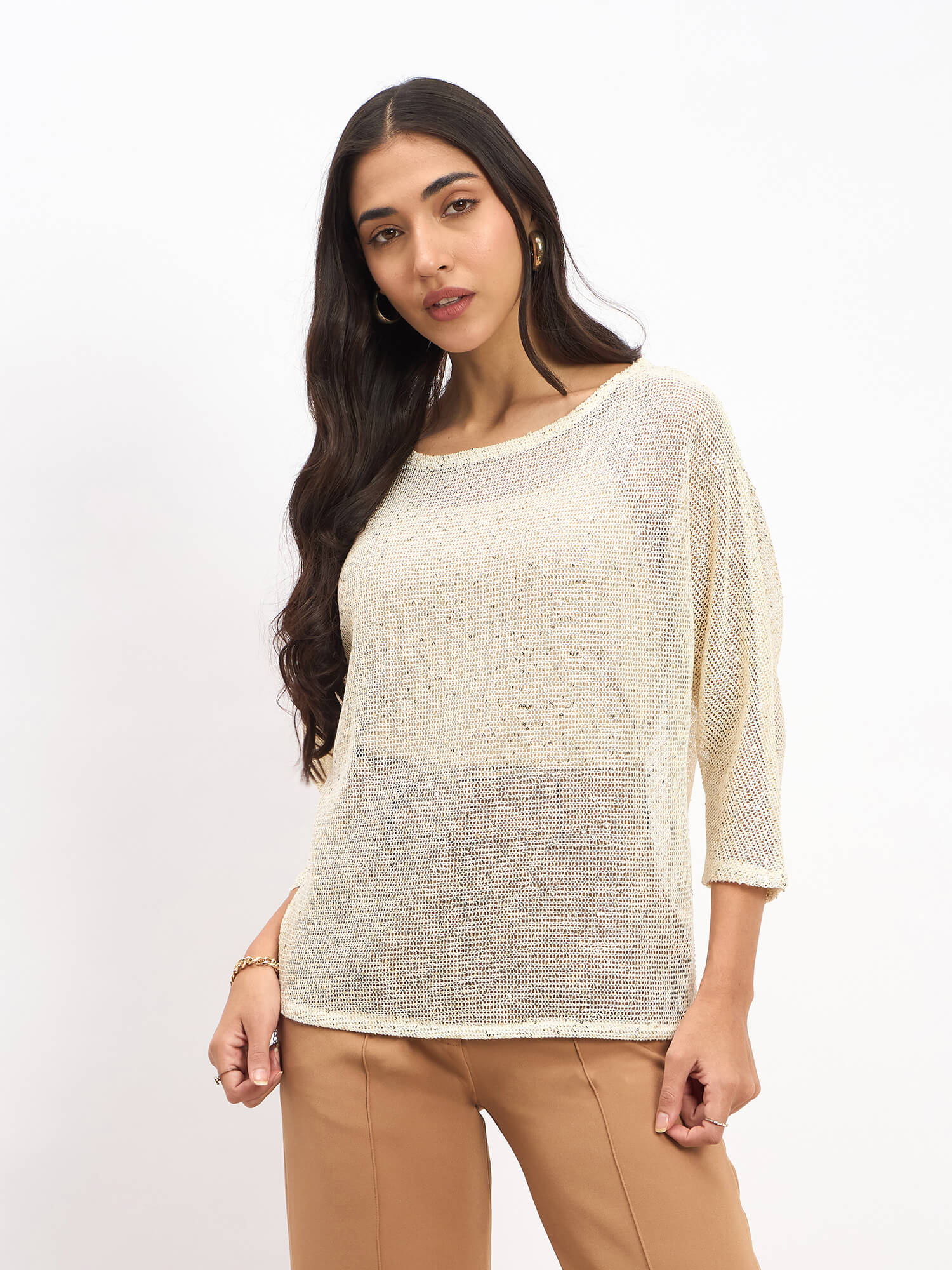 Eileen Dolman Sleeve Top - Ivory