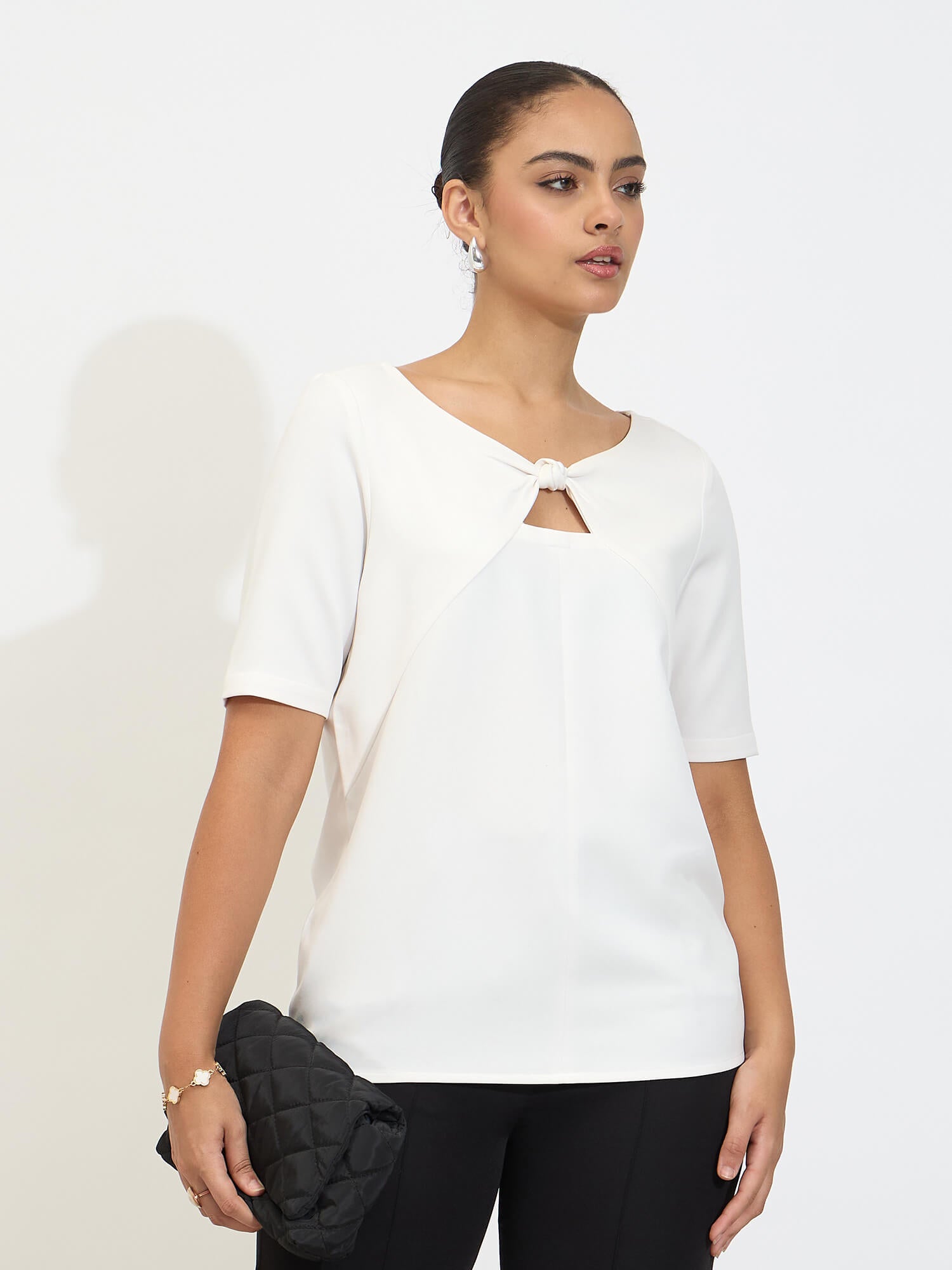 Robust Knot Detail Top-White - SALT Attire