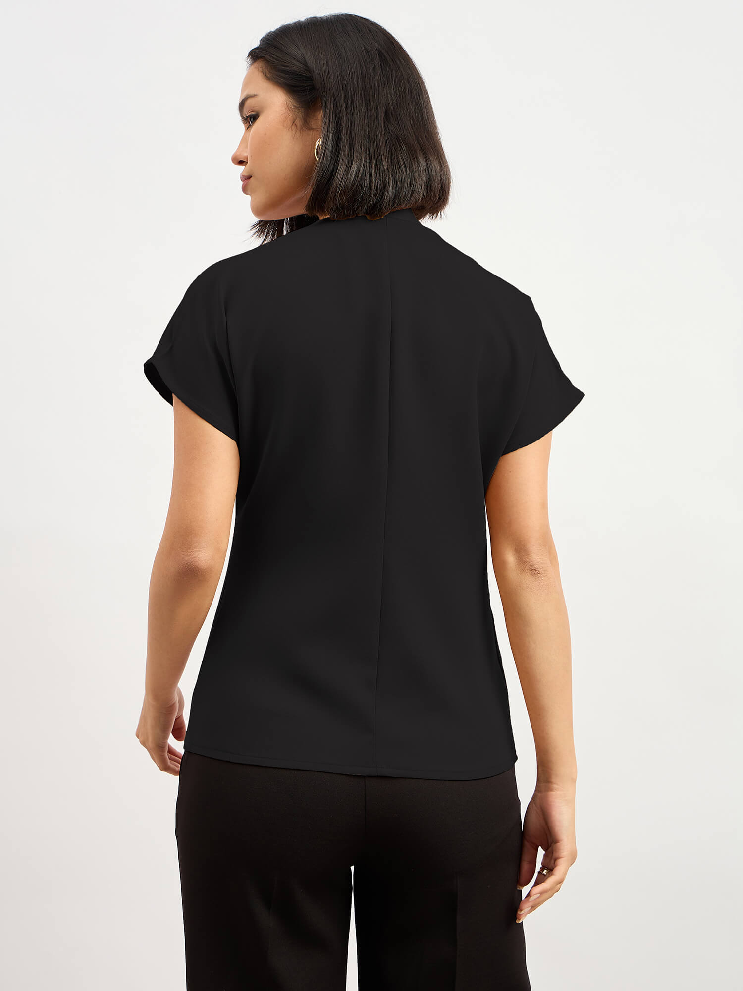 Brogia Overlap Embellished Top-Black