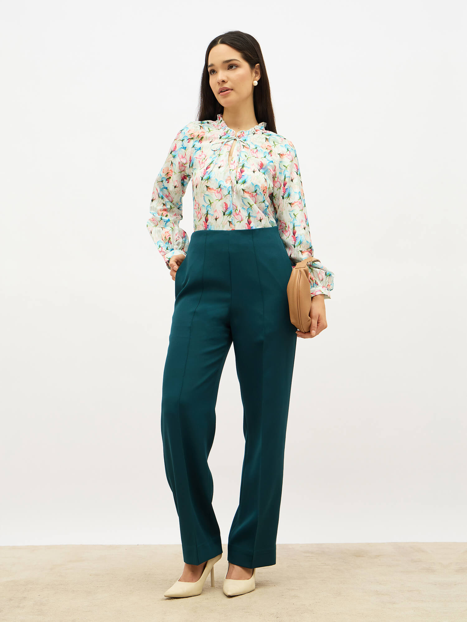 Vivira Floral Ruffled Top-Multi