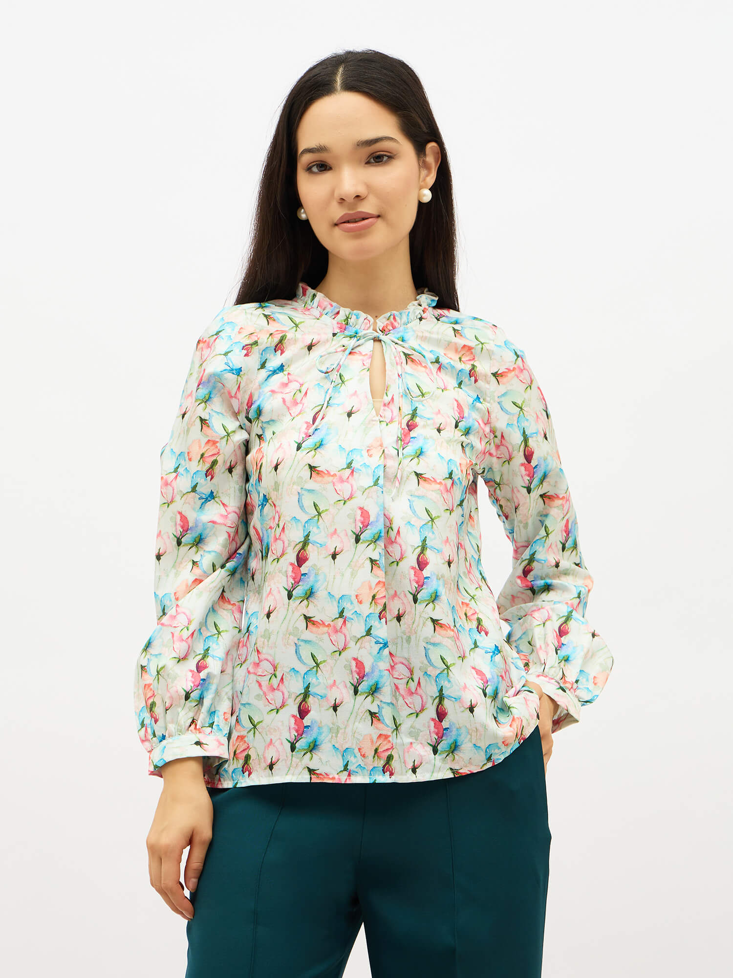 Vivira Floral Ruffled Top-Multi