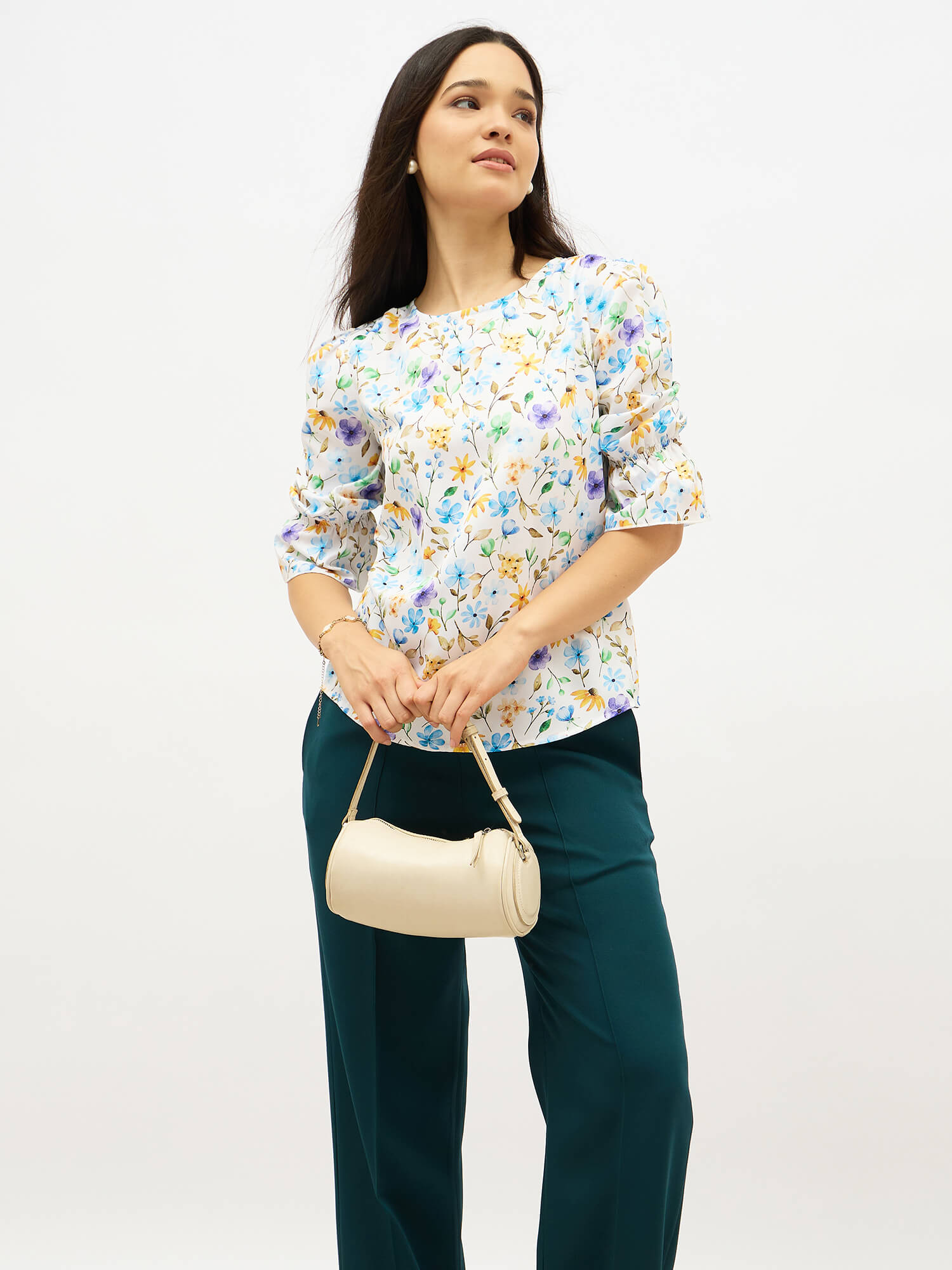 Abton Boat Neck Top-Multi