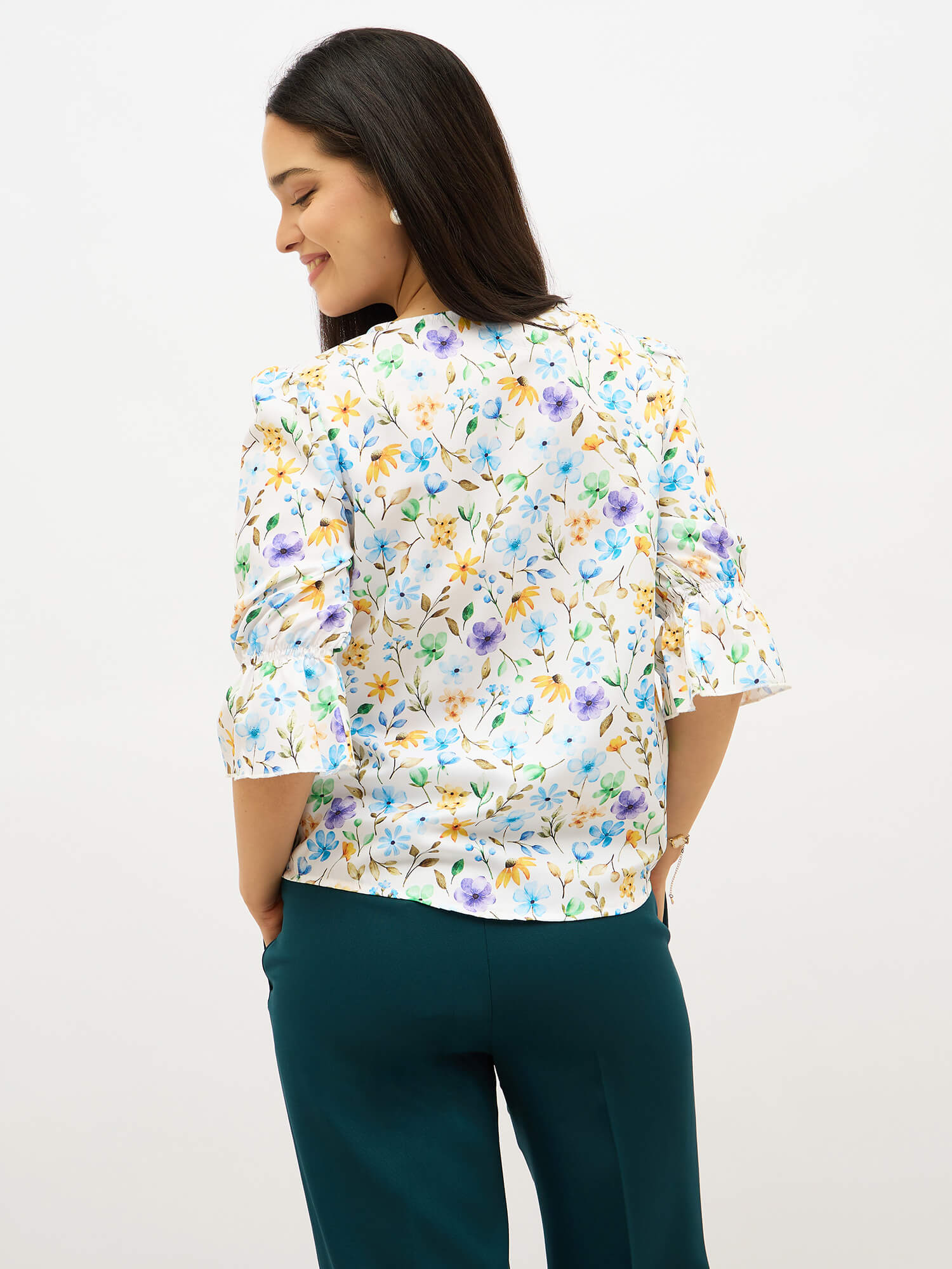 Abton Boat Neck Top-Multi