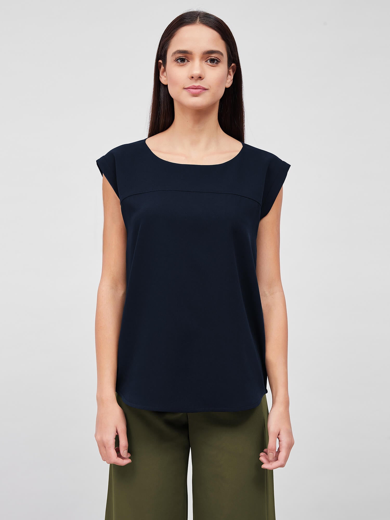 Creative Drop shoulder top-Navy