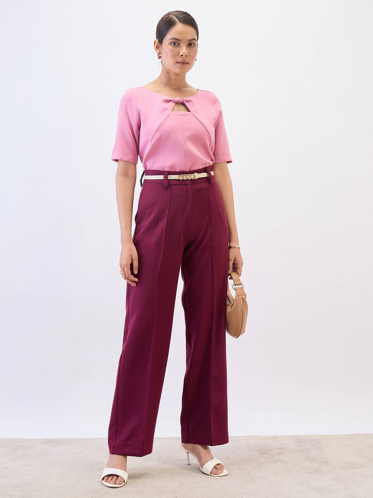 Robust Knot Detail Top-Pink