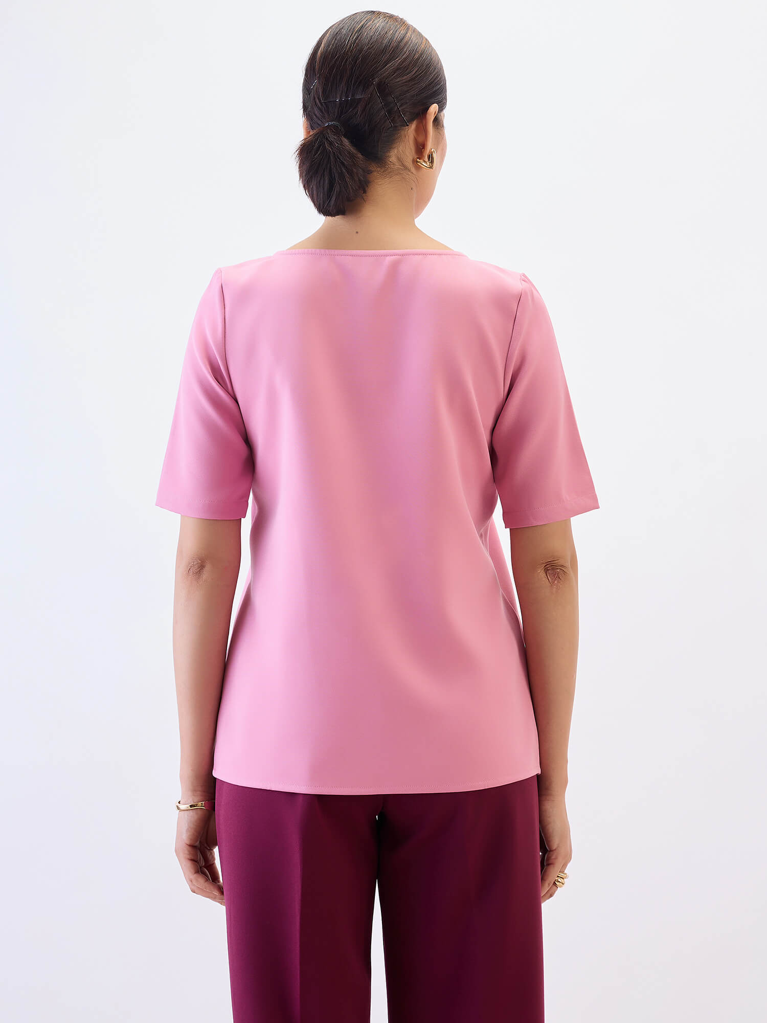 Robust Knot Detail Top-Pink