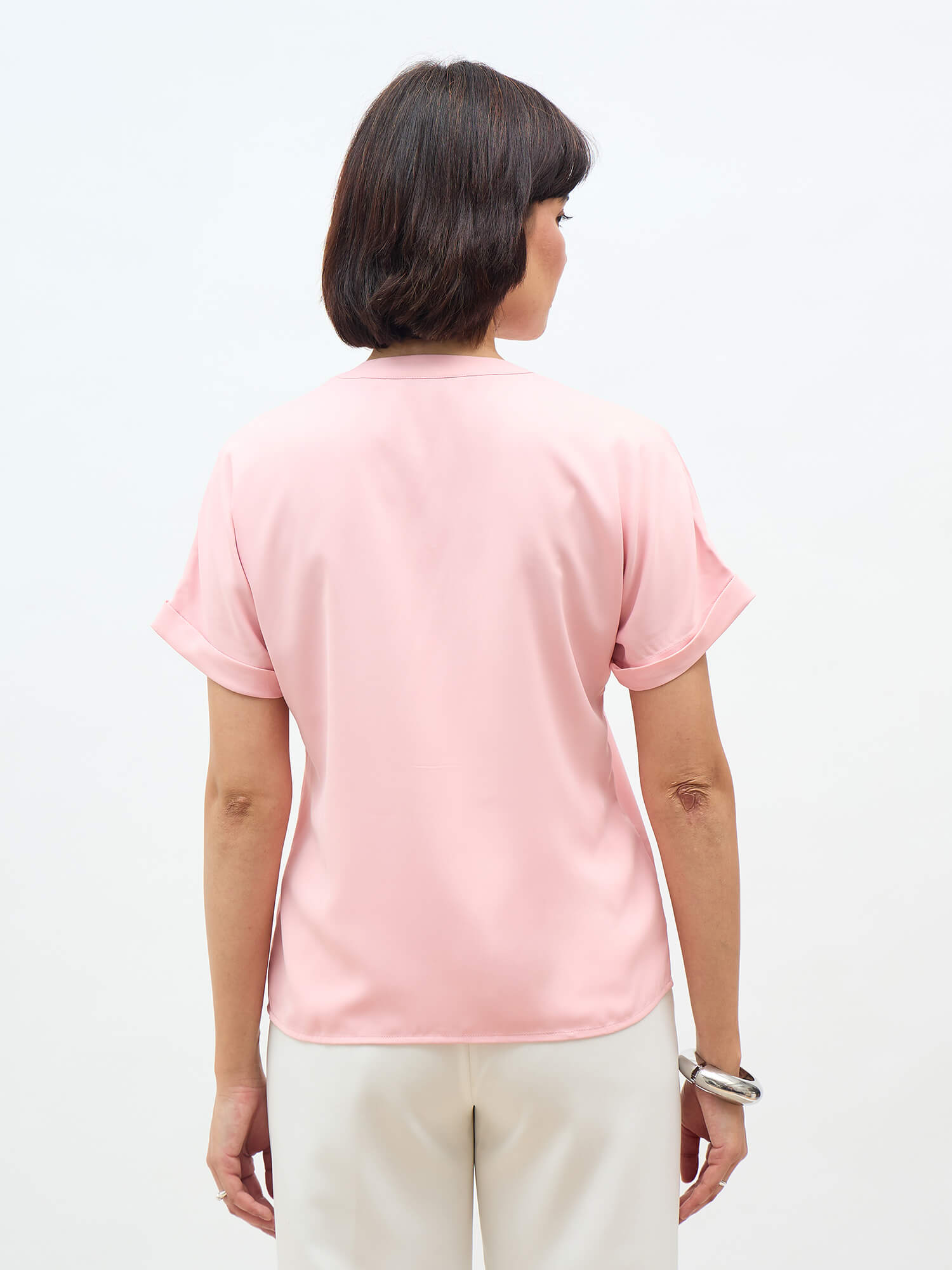 Dalia Pleated Top-Blush Pink