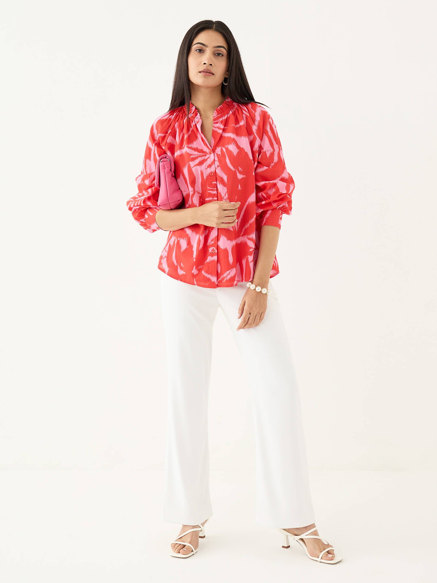 Ambril Relaxed Fit Buttondown Top-Multi