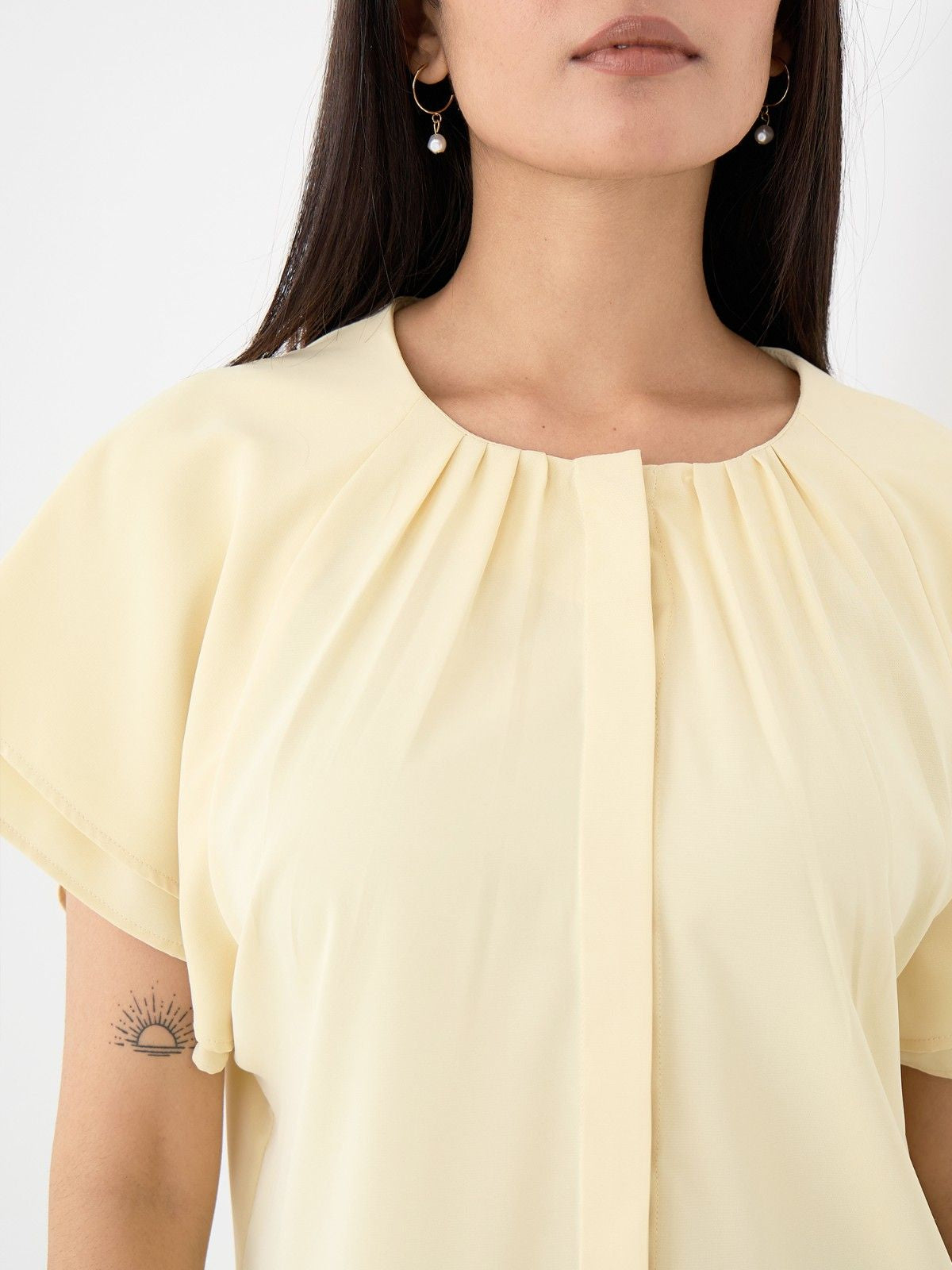 Riviere Double Raglan Sleeve Top-Butter Yellow