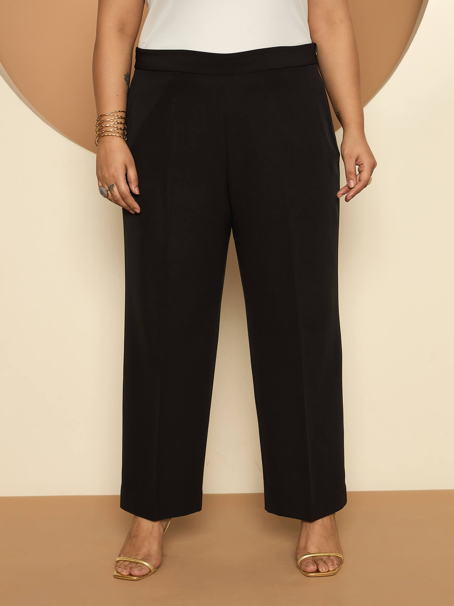 LB-Blake Straight Fit Elasticated Waist Pants-Black