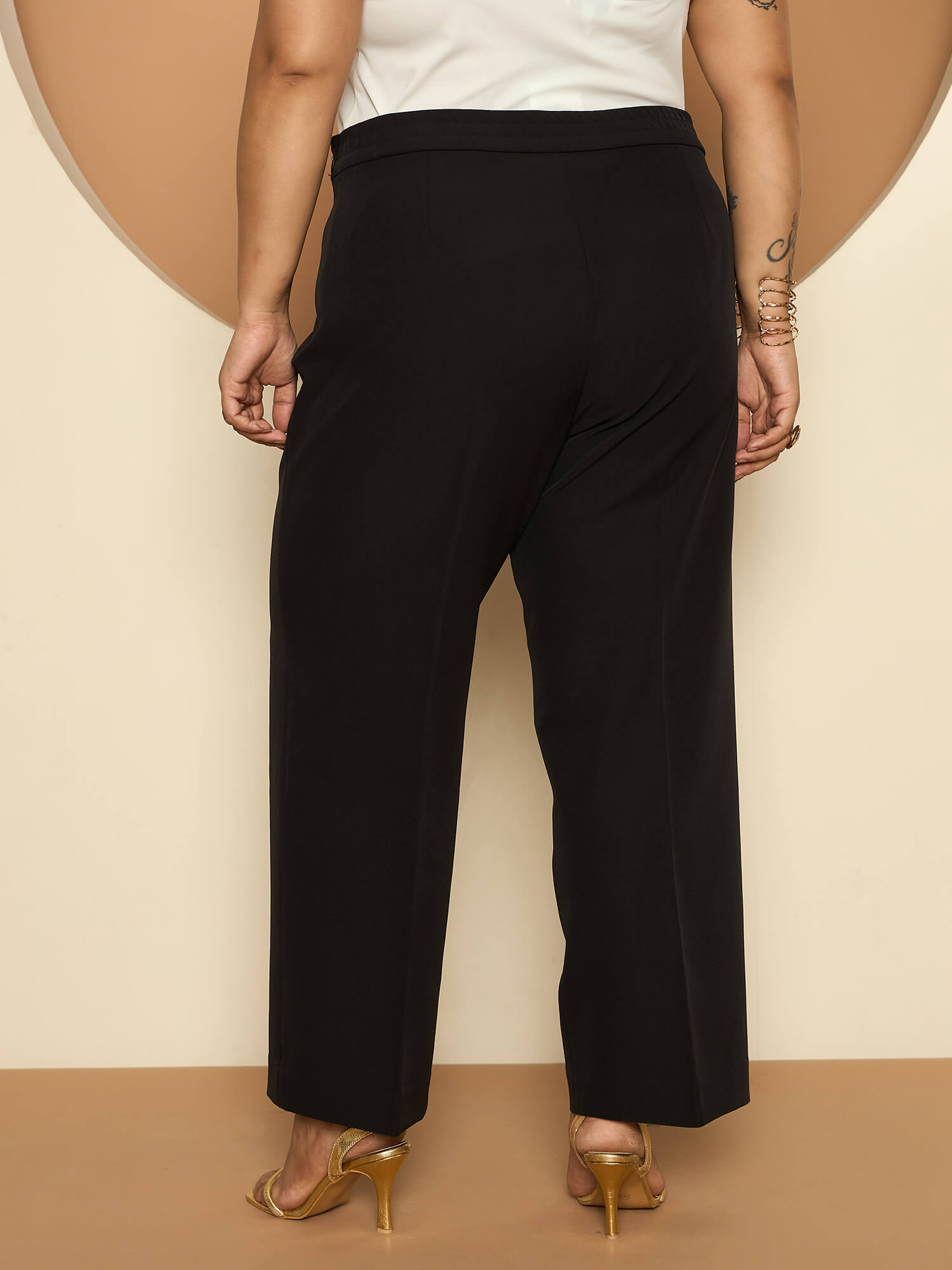 LB-Blake Straight Fit Elasticated Waist Pants-Black