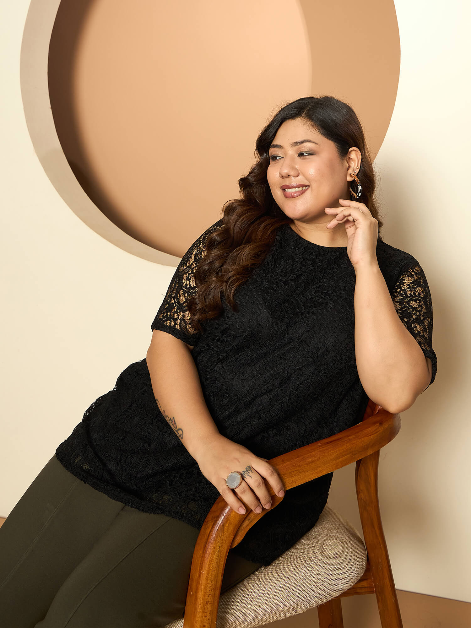 LB-Kara A-line Lace Top-Black