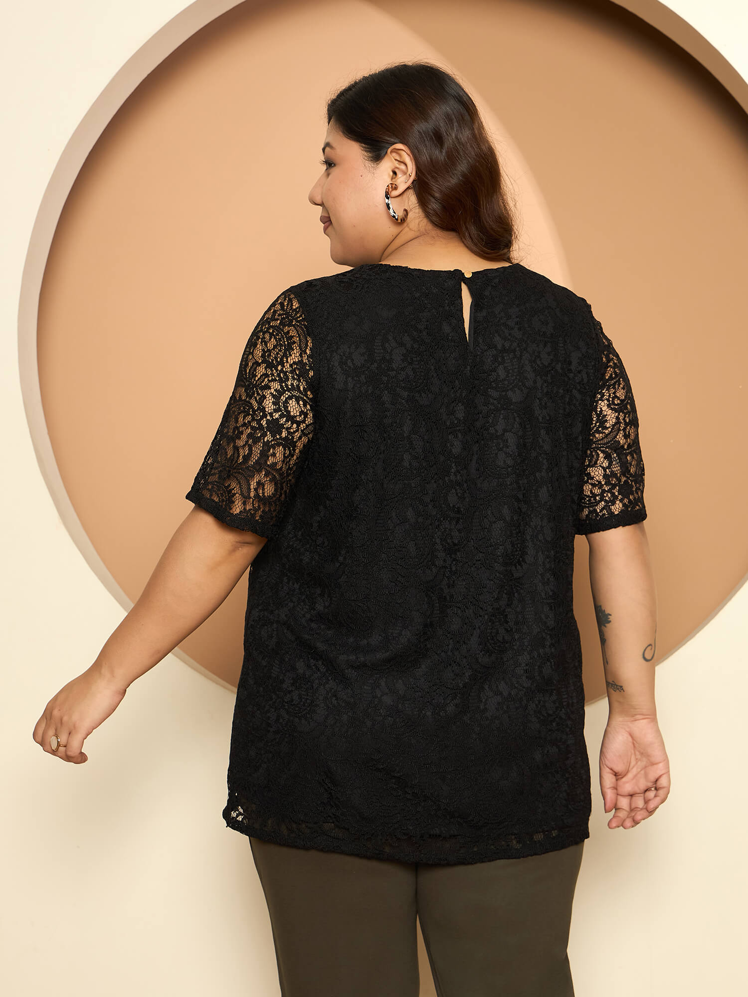 LB-Kara A-line Lace Top-Black