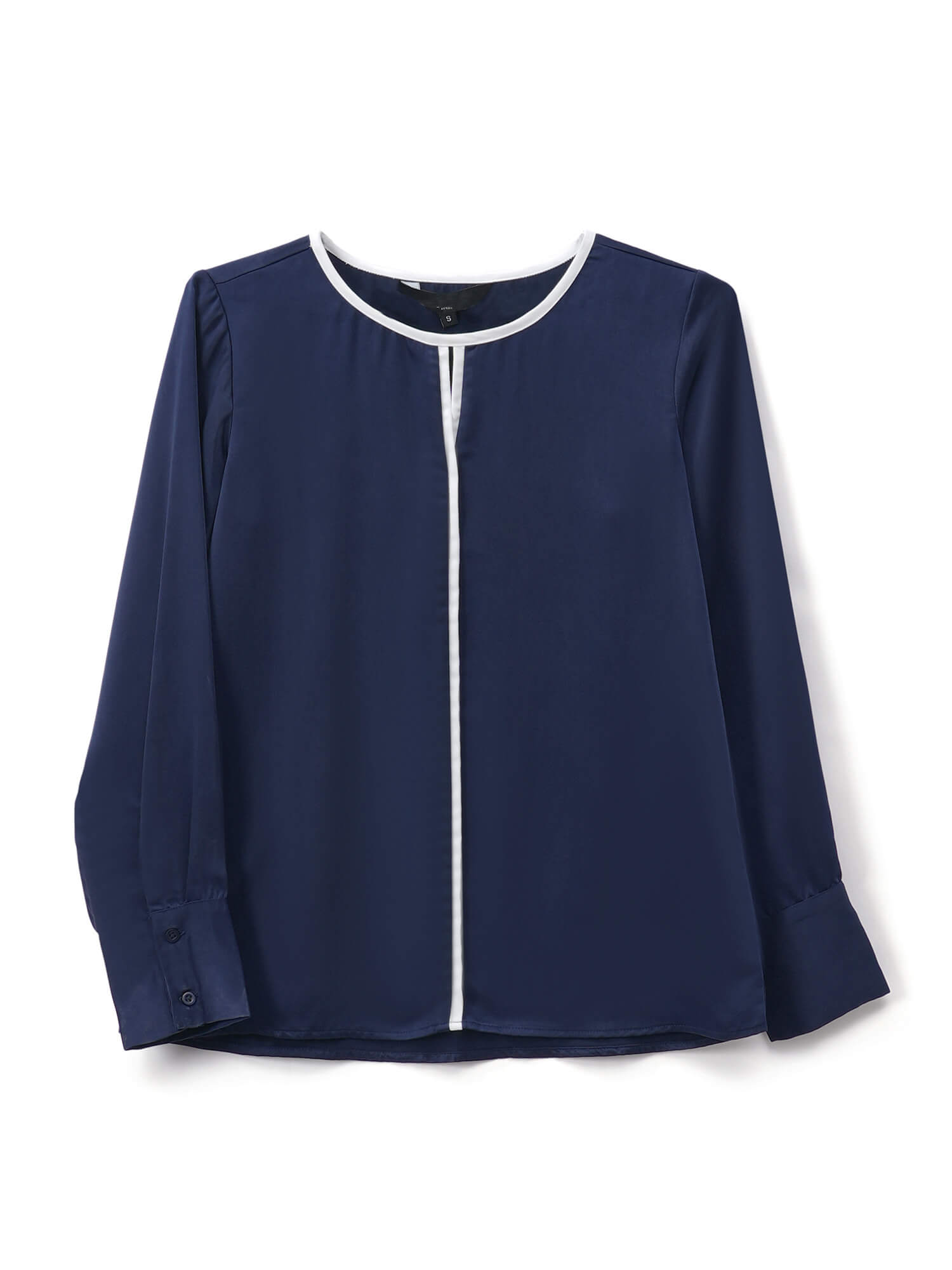 Agate Contrast Piping Top - Navy Blue