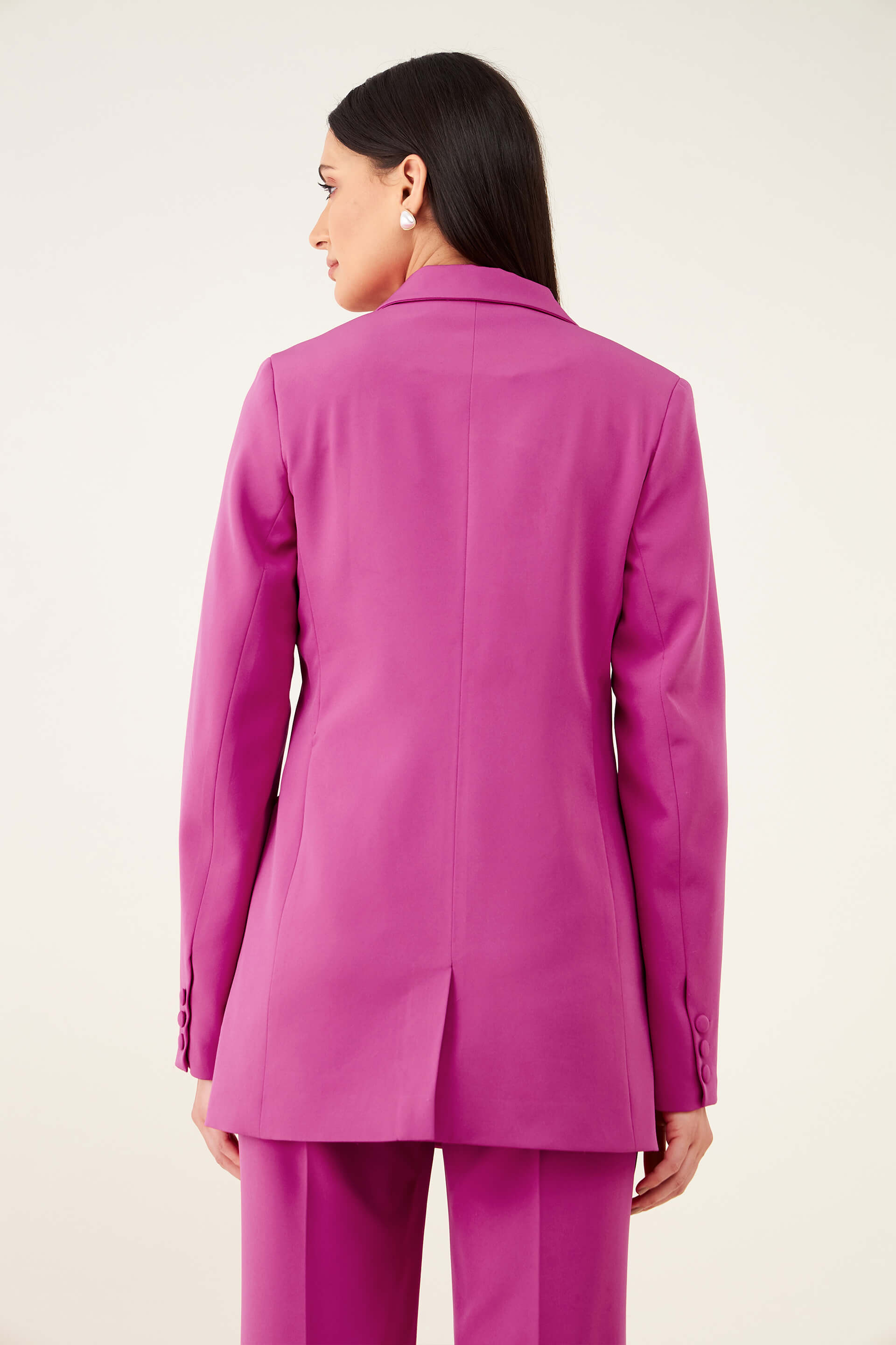 Boston Single Breasted Blazer - Fuchsia Pink