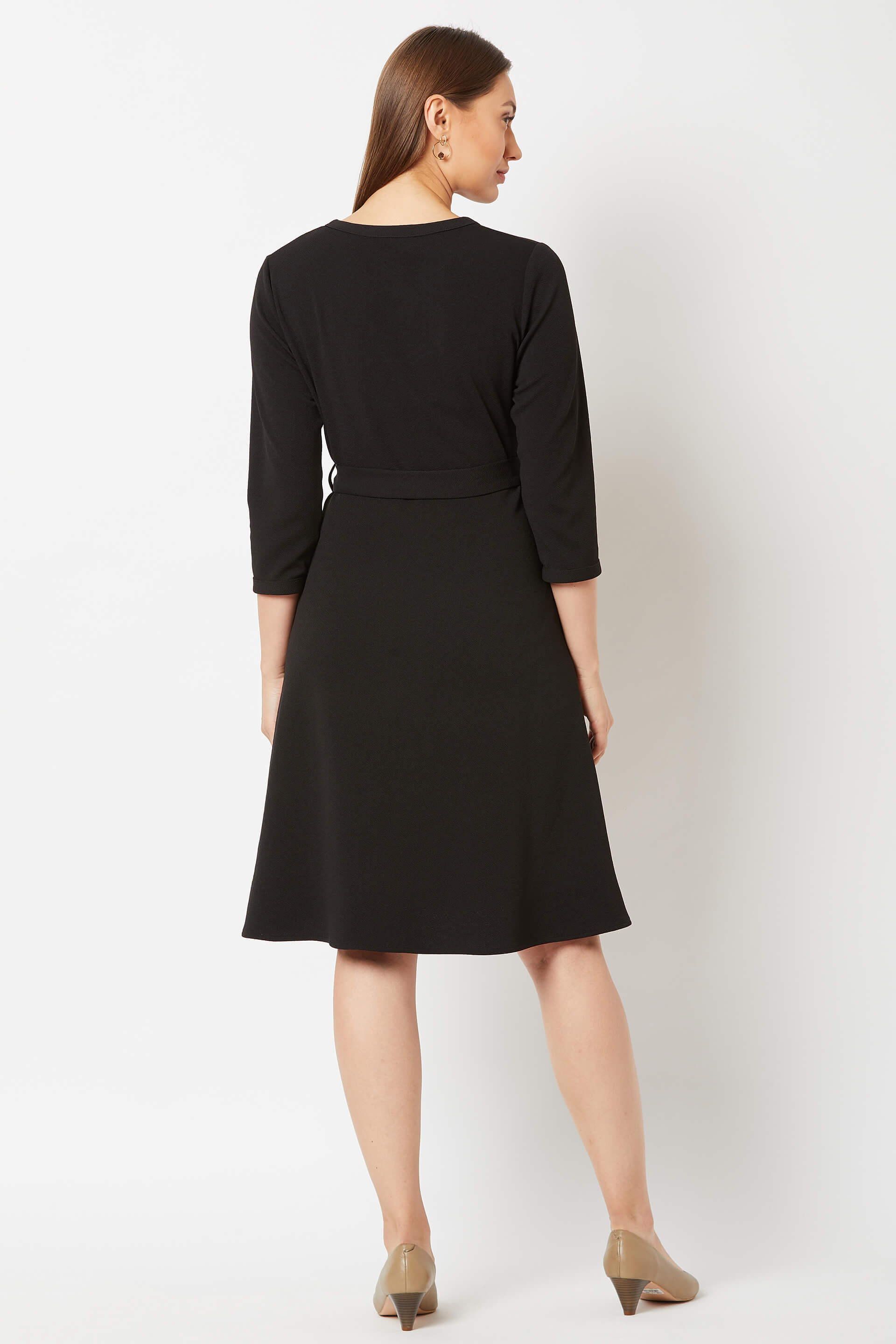 Tiramisu Faux wrap dress - Black