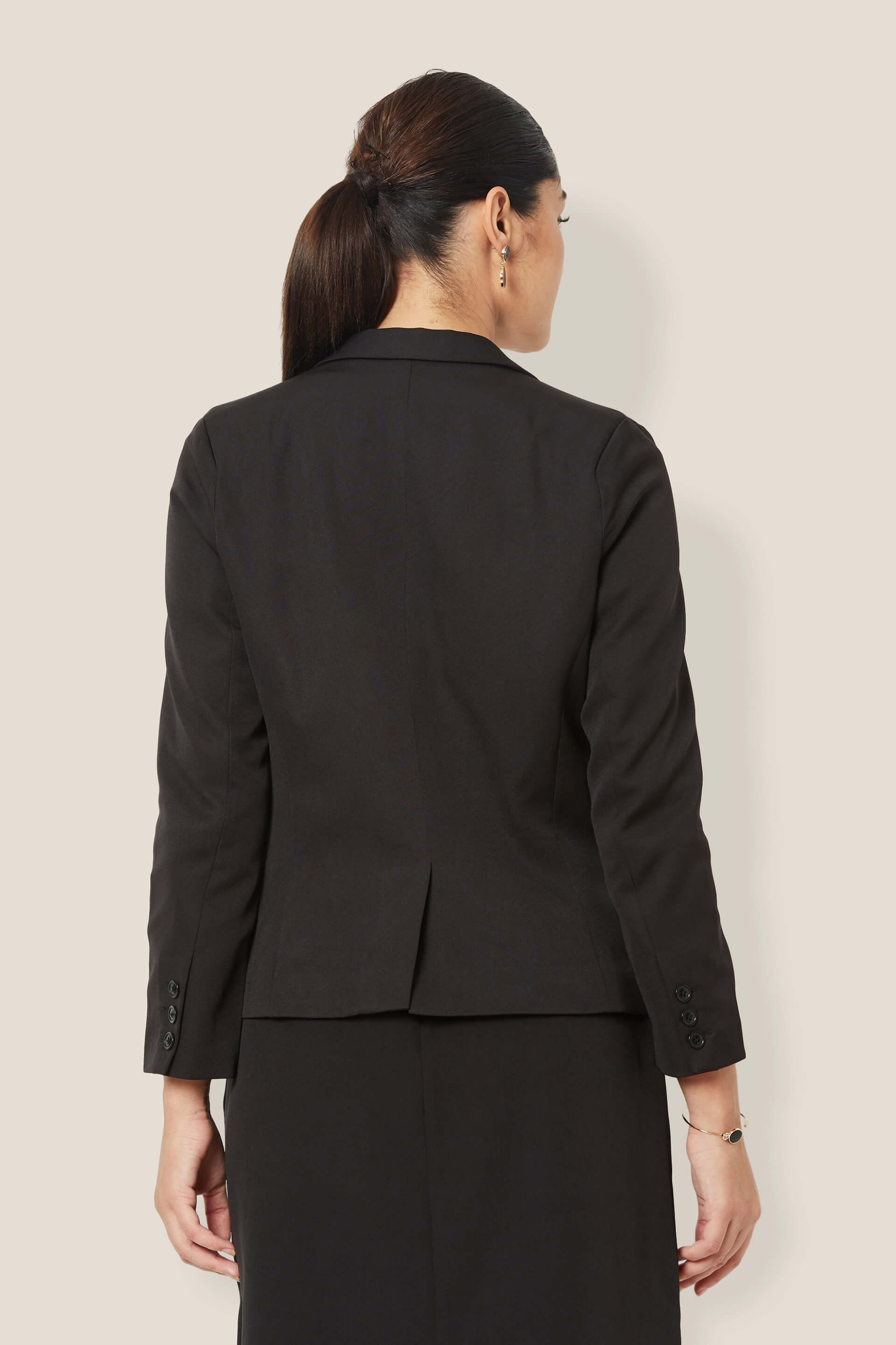 Gritty Single Breasted Blazer - Black