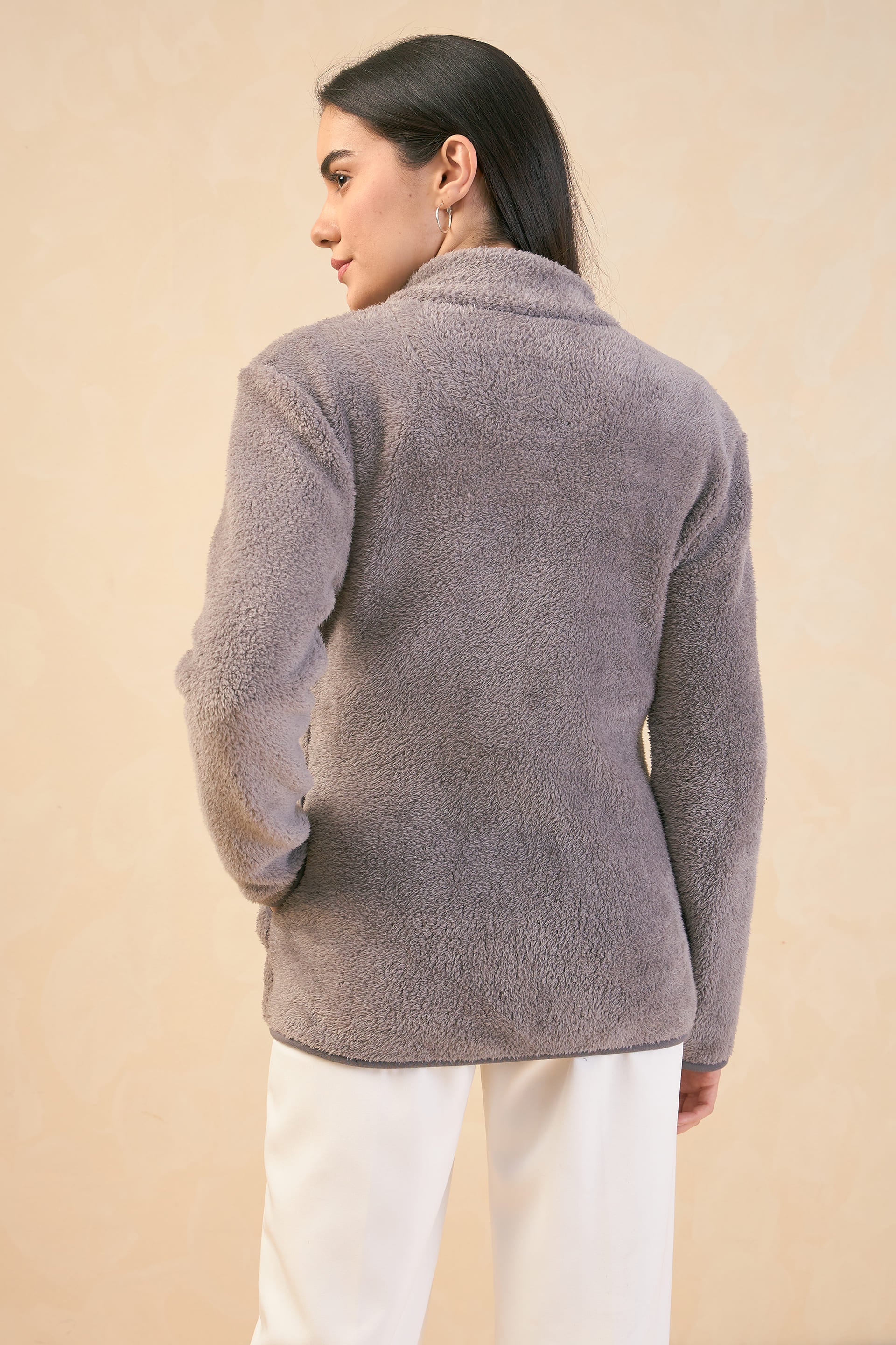 Julia Faux Fur Jacket - Grey