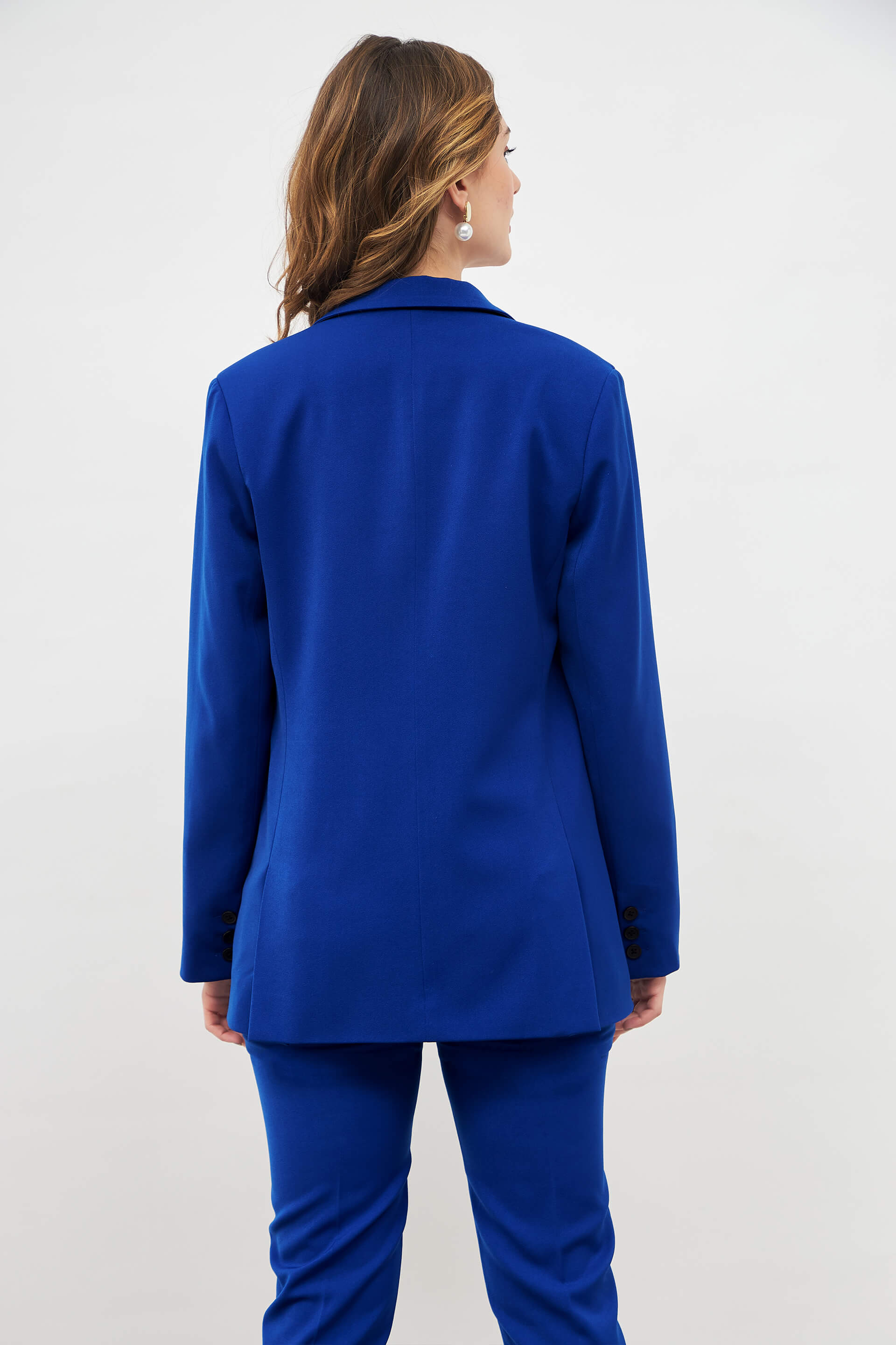 Bold Double-Breasted Blazer - Blue