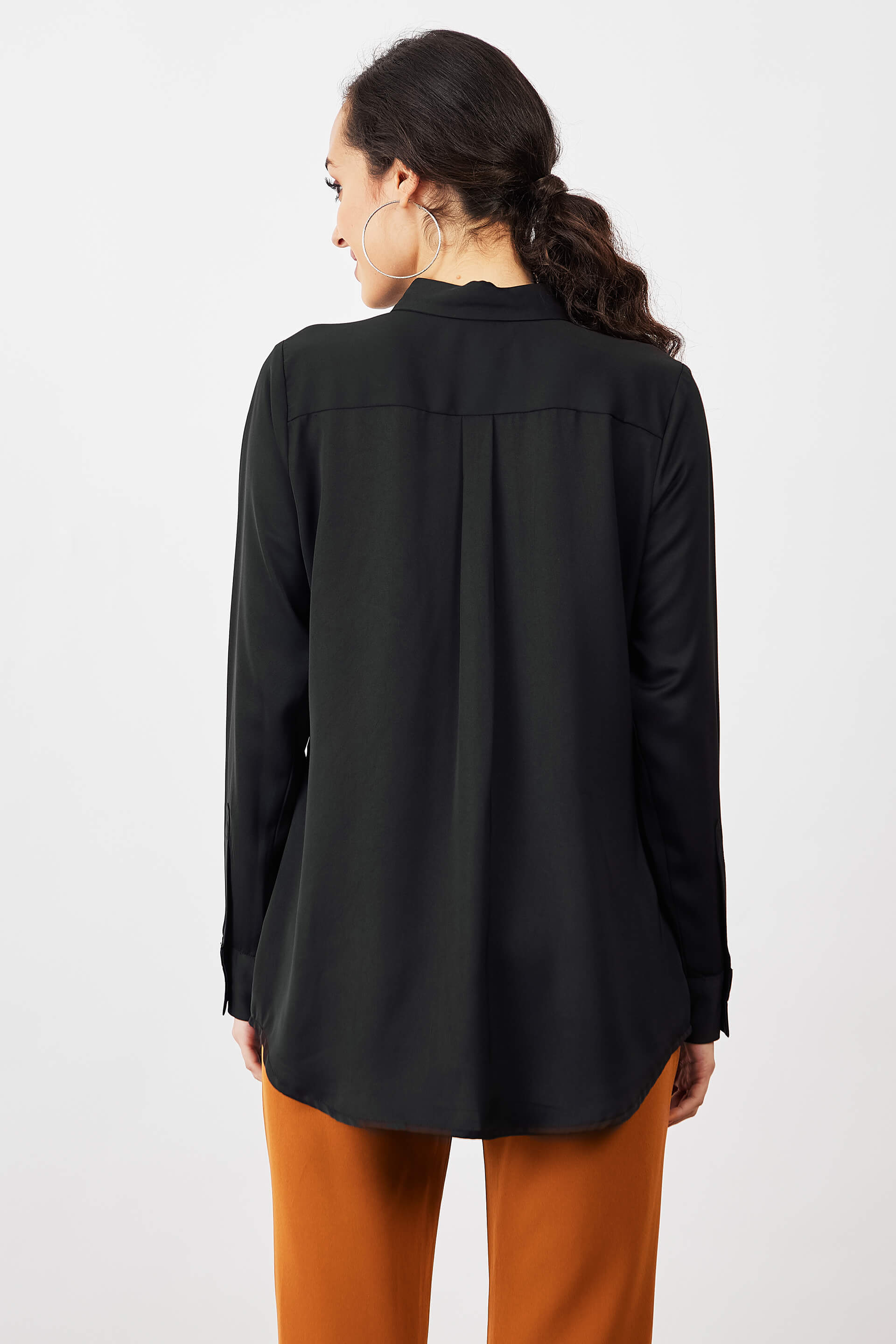 Moontini Concealed Placket Shirt - Black