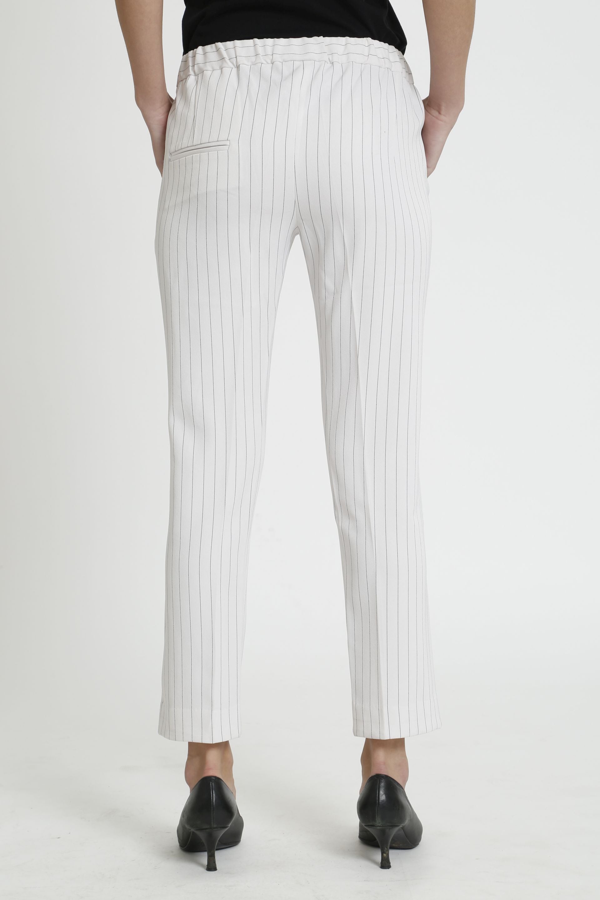 Beacon Striped High Rise Pants - White/Black