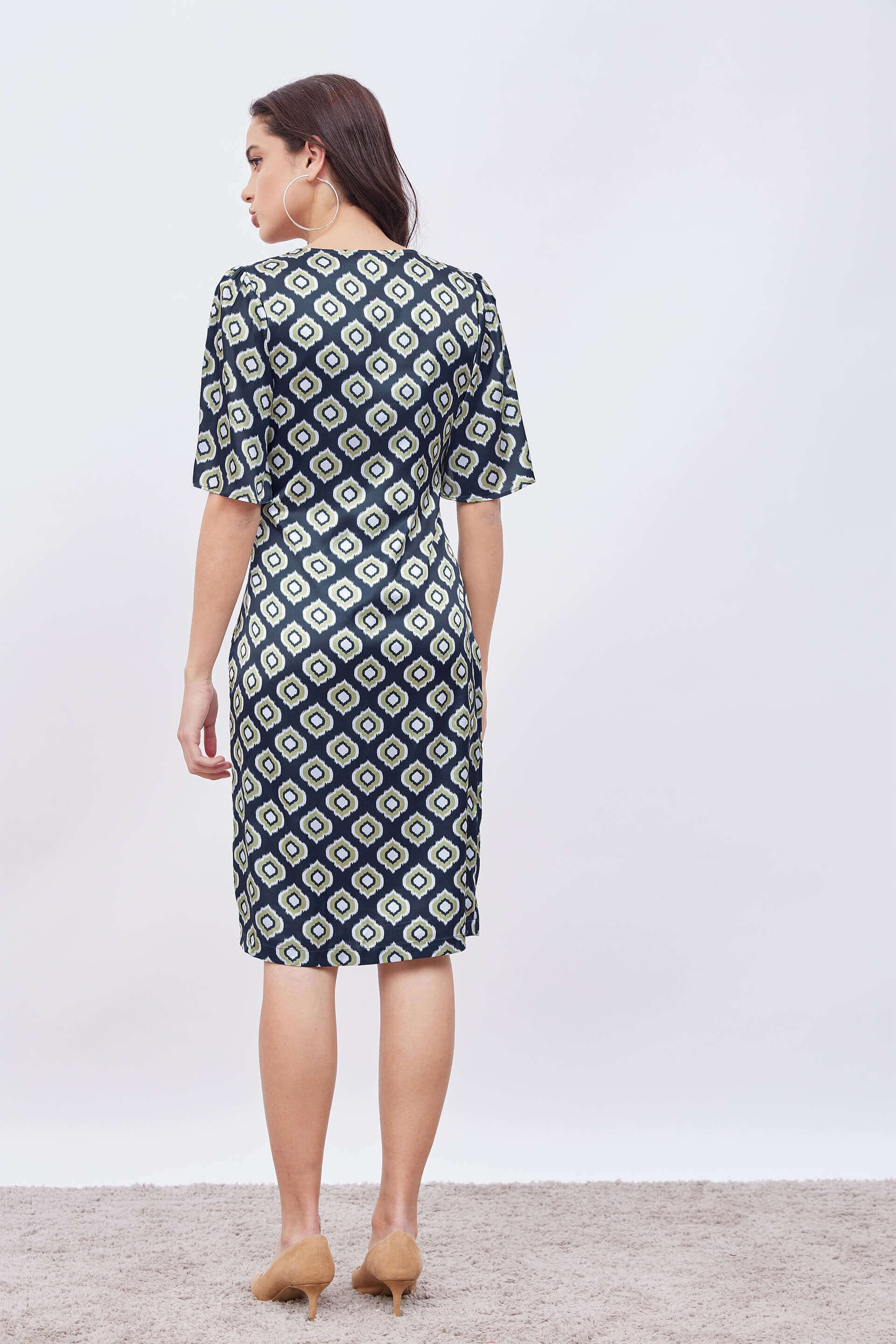 Auric Printed satin shift dress - Multicolor